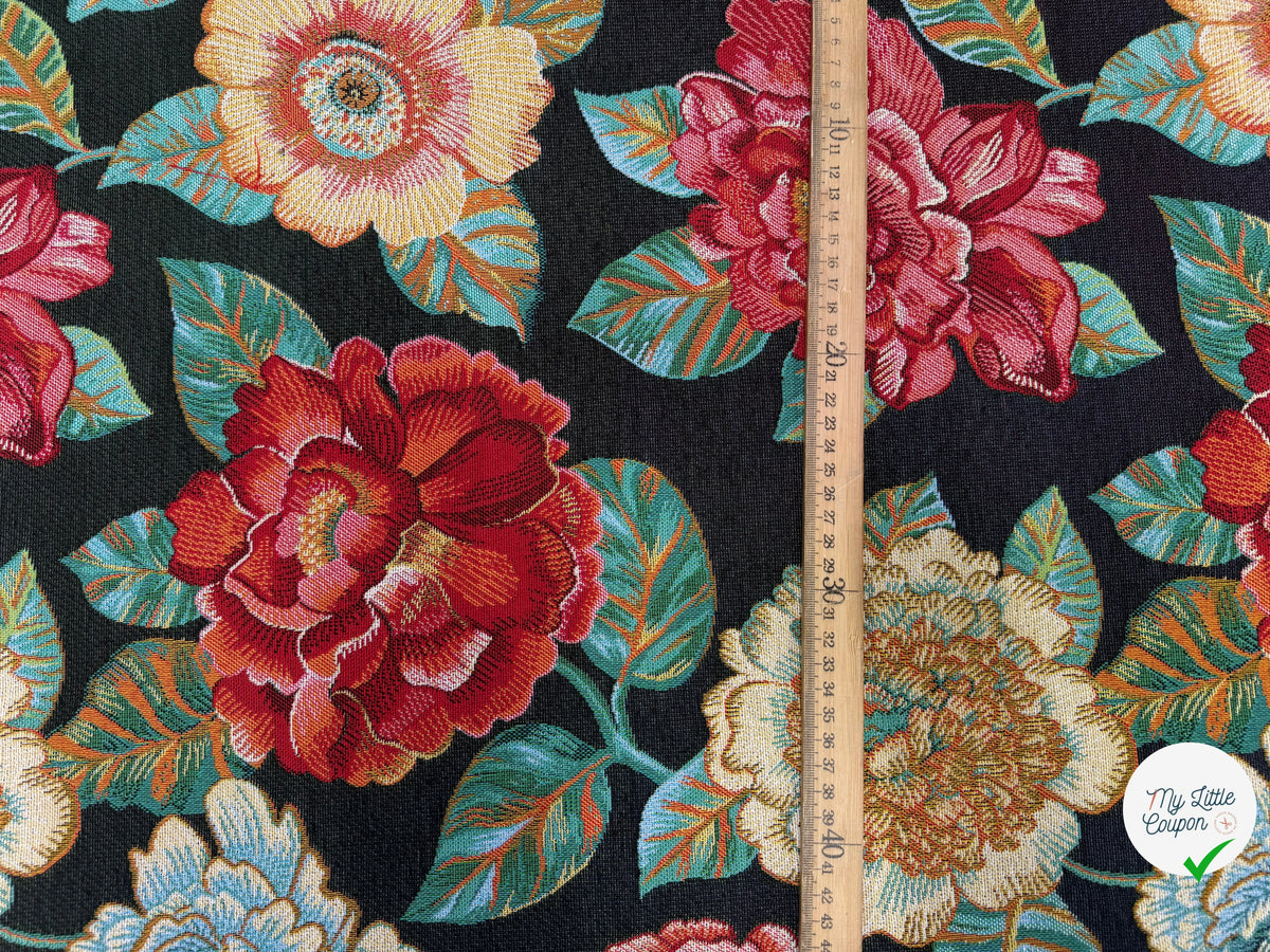 JACQUARD ASHLEY ALLOVER NOIR 160 CM - My Little Coupon