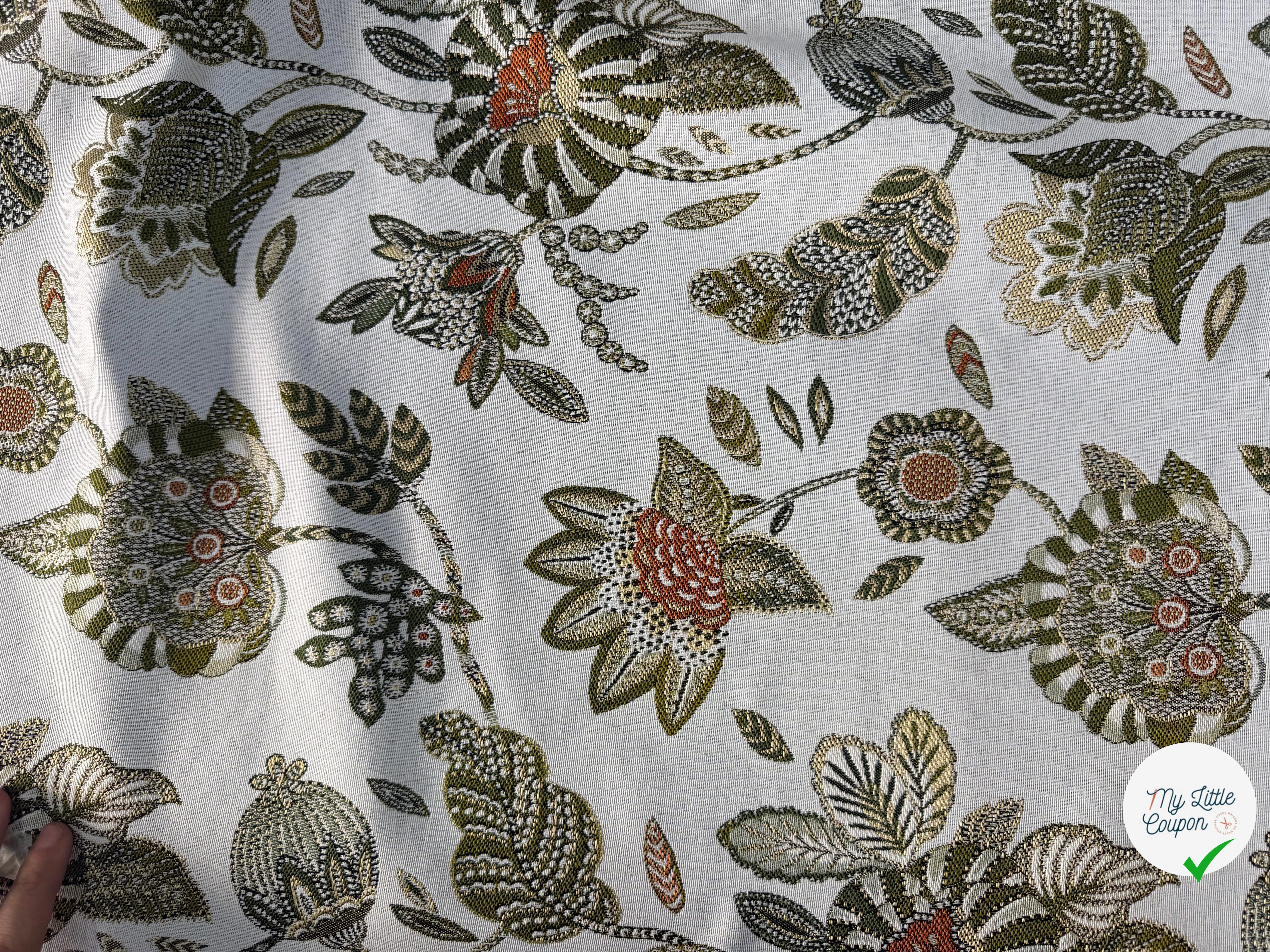JACQUARD BOSPHORE ALLOVER BLANC KAKI 140 CM - My Little Coupon