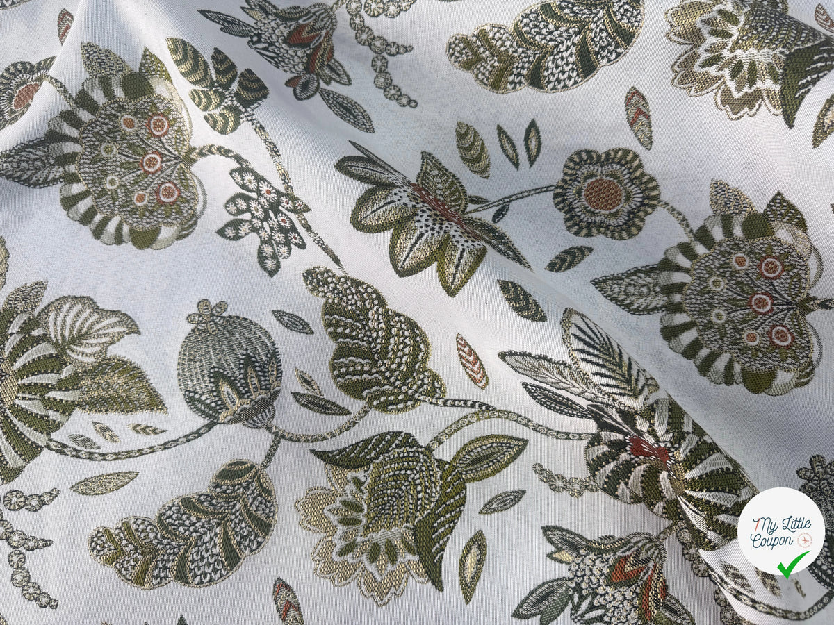 JACQUARD BOSPHORE ALLOVER BLANC KAKI 140 CM - My Little Coupon
