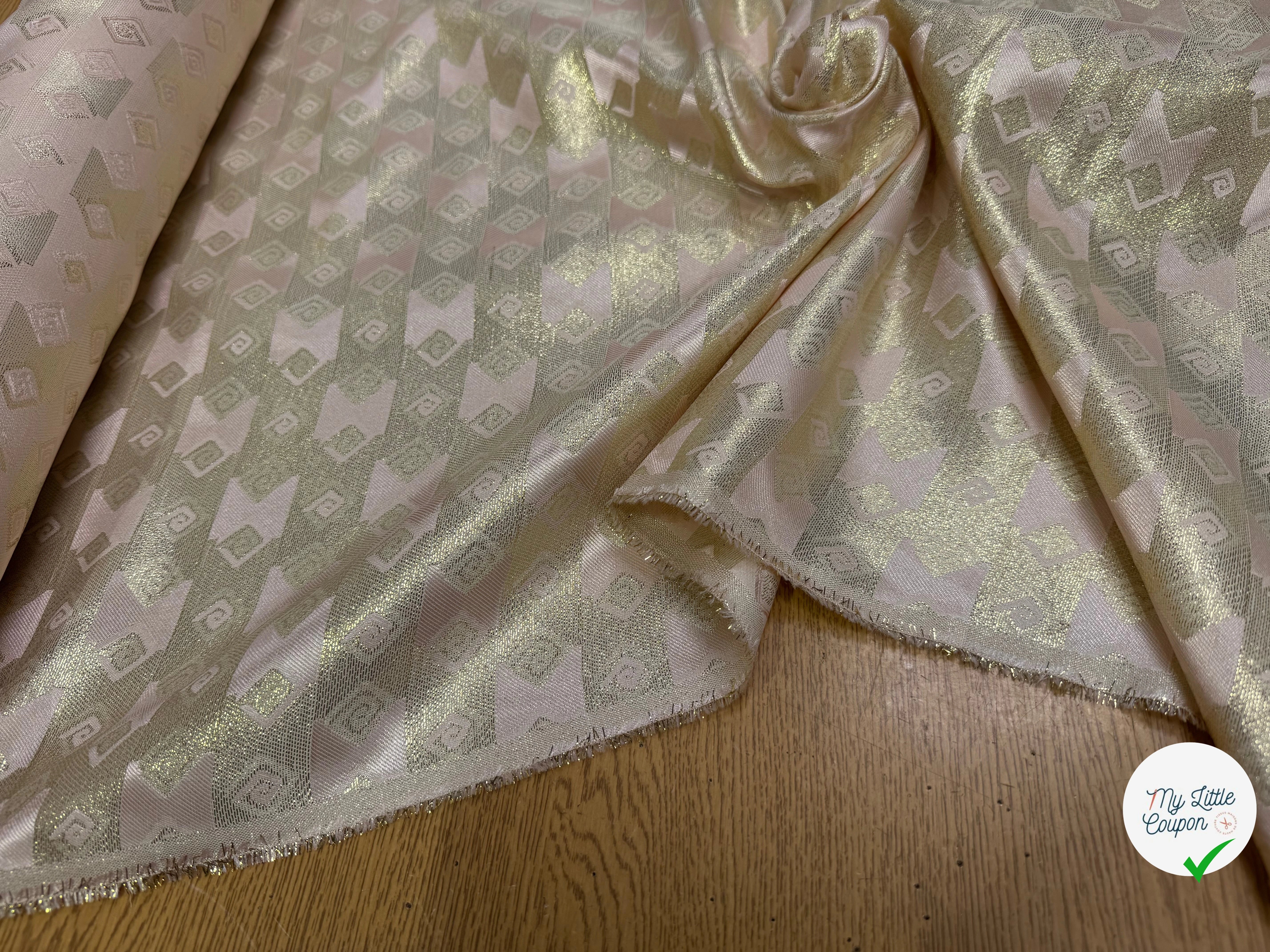 JACQUARD BROCA ARGENTÉ EMPERIAL MOTIFS BEIGE MINÉRAL - My Little Coupon