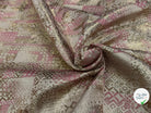 JACQUARD BROCA ARGENTÉ GÉOMETRIQUE ROSE - My Little Coupon