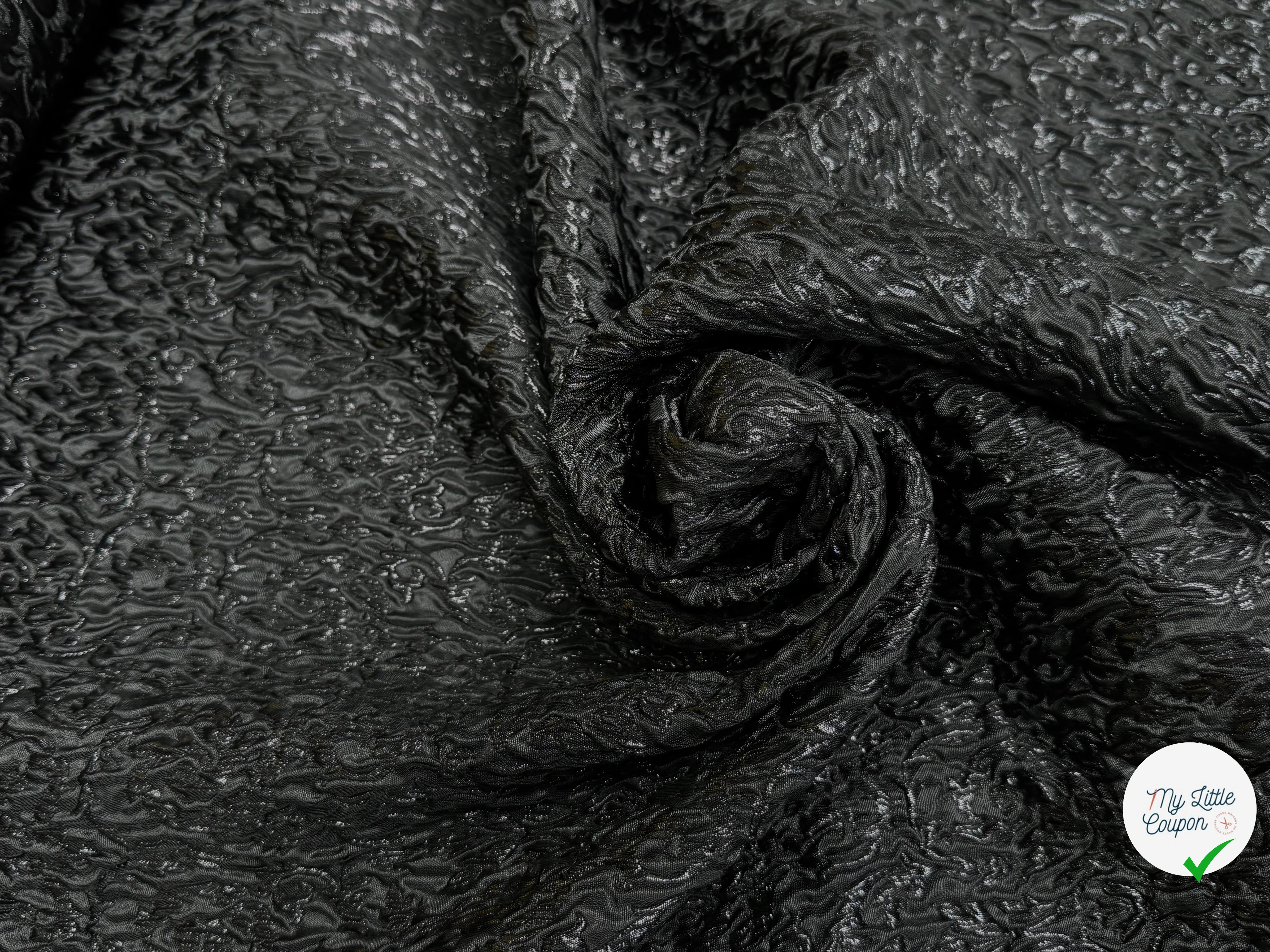 JACQUARD BROCART BLACK  44% VISCOSE - My Little Coupon