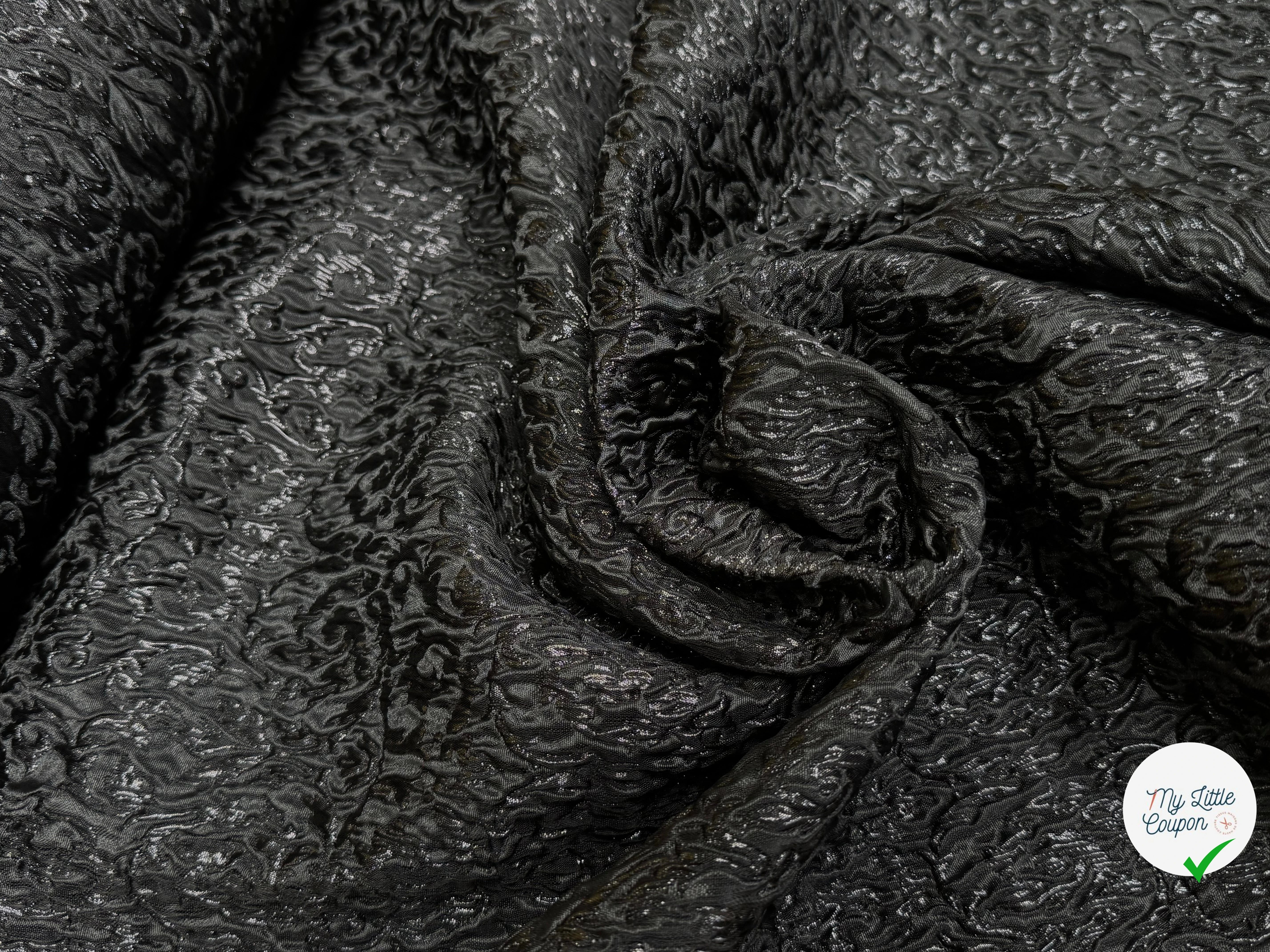 JACQUARD BROCART BLACK  44% VISCOSE - My Little Coupon