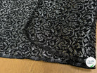 JACQUARD BROCART BLACK & SILVER 44% VISCOSE - My Little Coupon