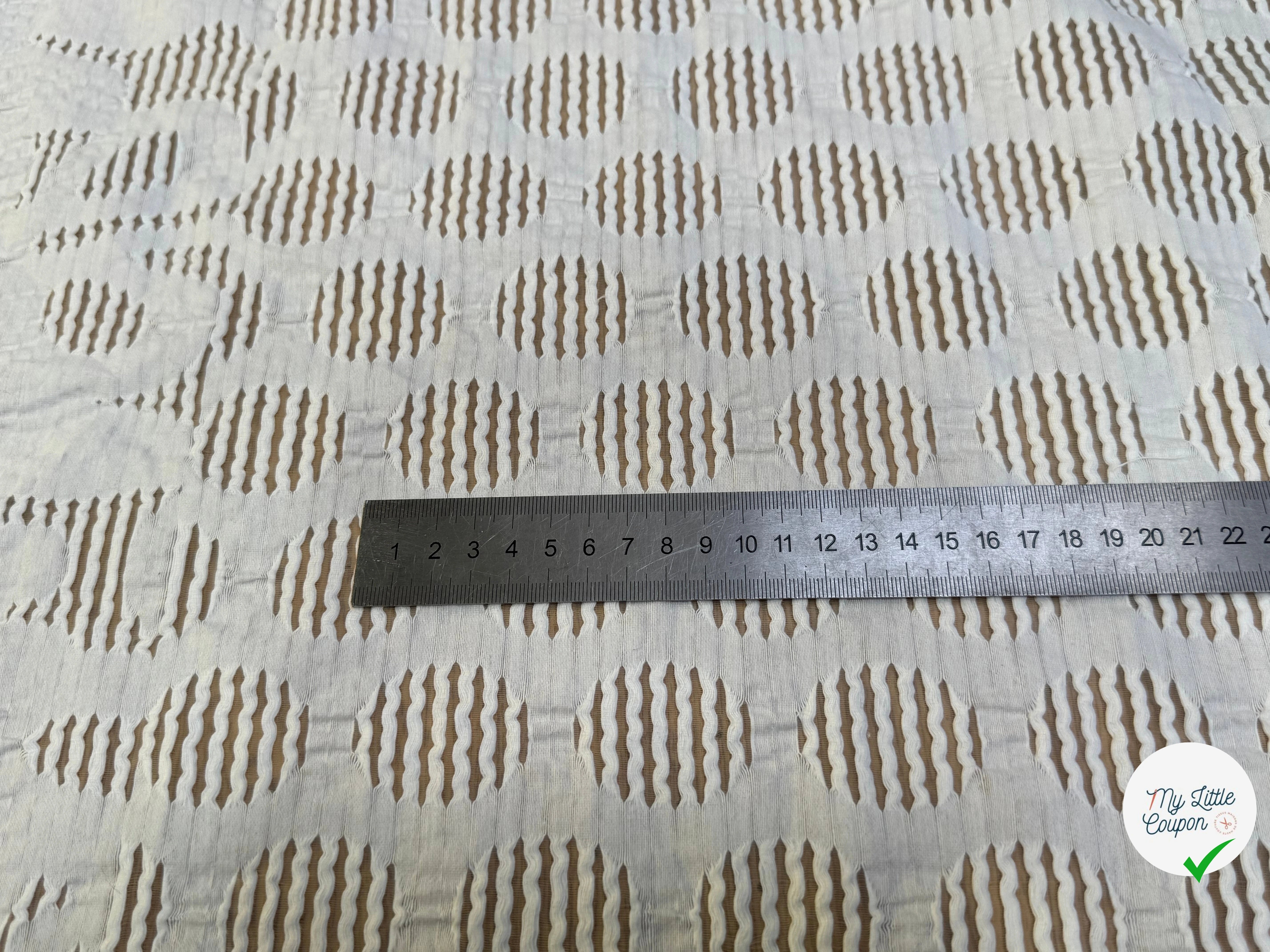 JACQUARD BRODÉ POLYCOTON BLANC - My Little Coupon
