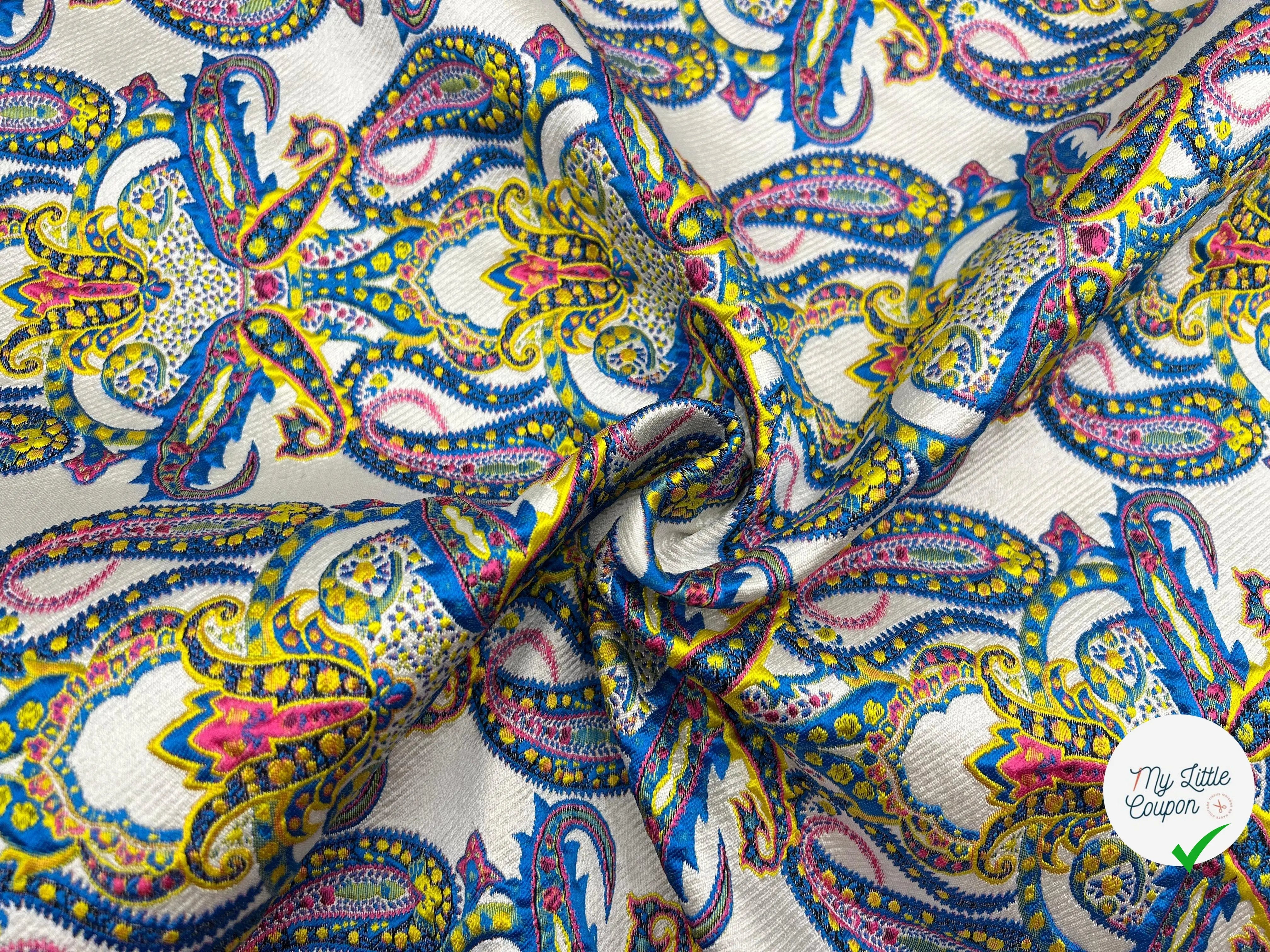 JACQUARD CACHEMIRE CONTRECOLLE JERSEY NOIR - My Little Coupon - tissu - coudre