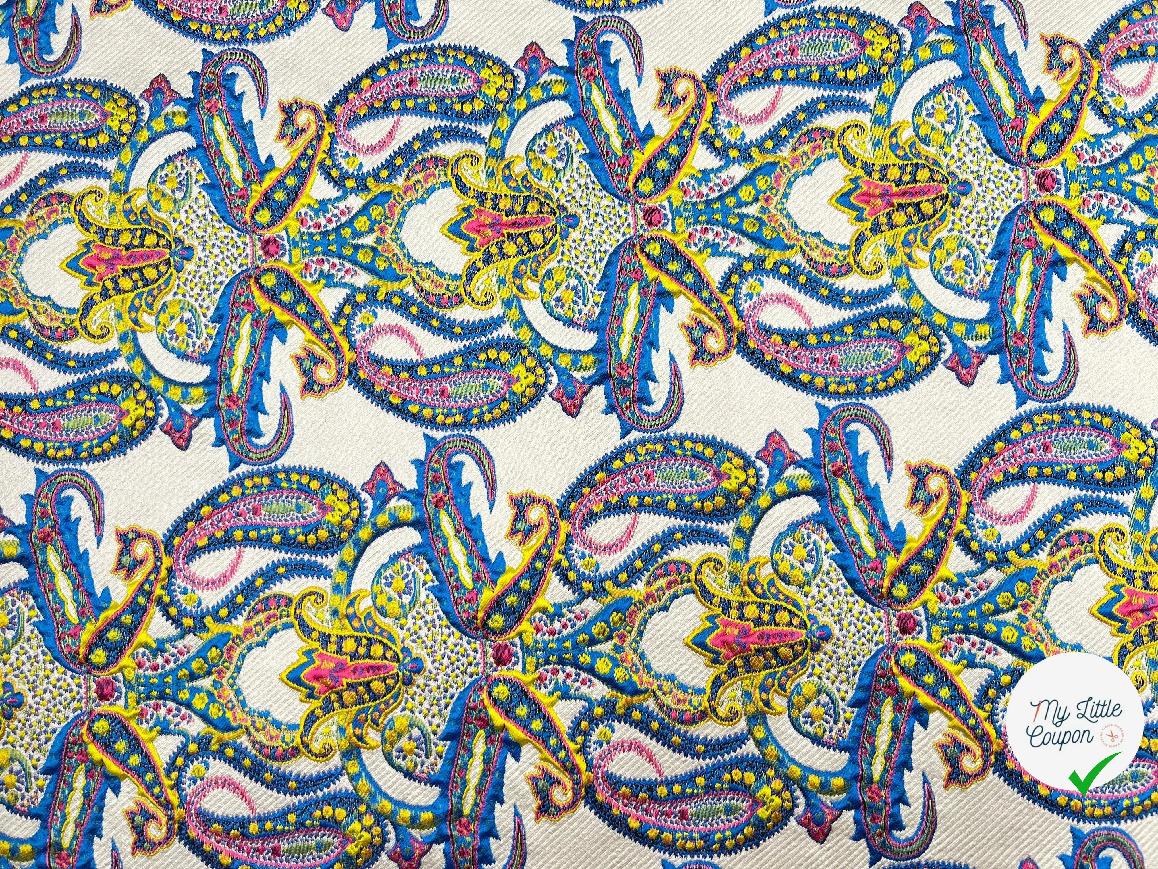 JACQUARD CACHEMIRE CONTRECOLLE JERSEY NOIR - My Little Coupon - tissu - coudre