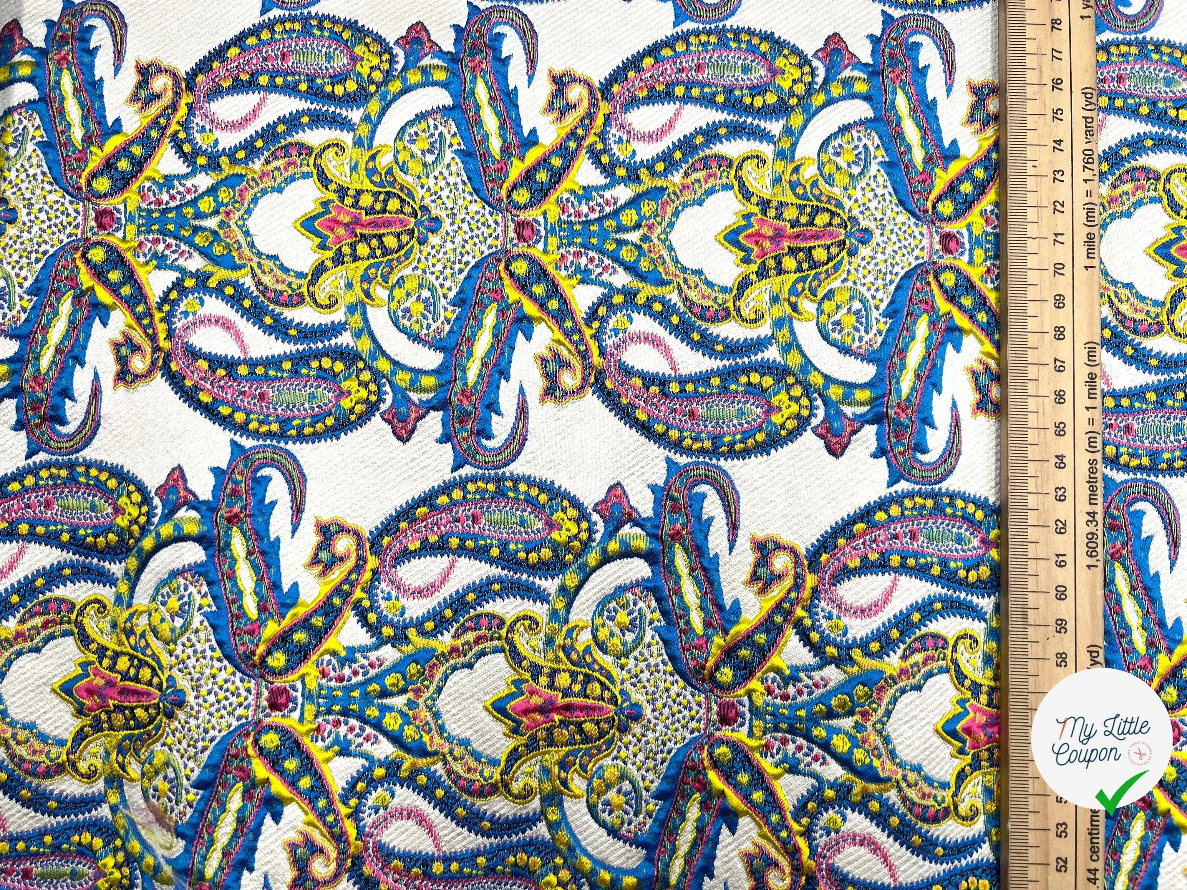 JACQUARD CACHEMIRE CONTRECOLLE JERSEY NOIR - My Little Coupon - tissu - coudre