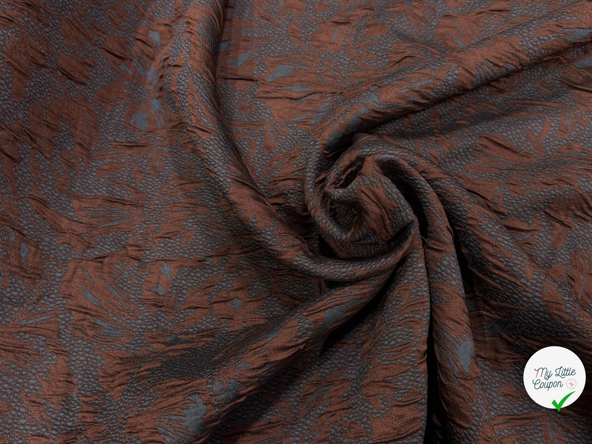 JACQUARD CLOQUÉ MARRON ET GRIS - My Little Coupon