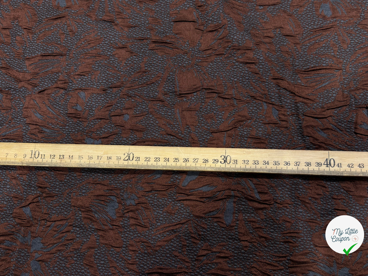 JACQUARD CLOQUÉ MARRON ET GRIS - My Little Coupon