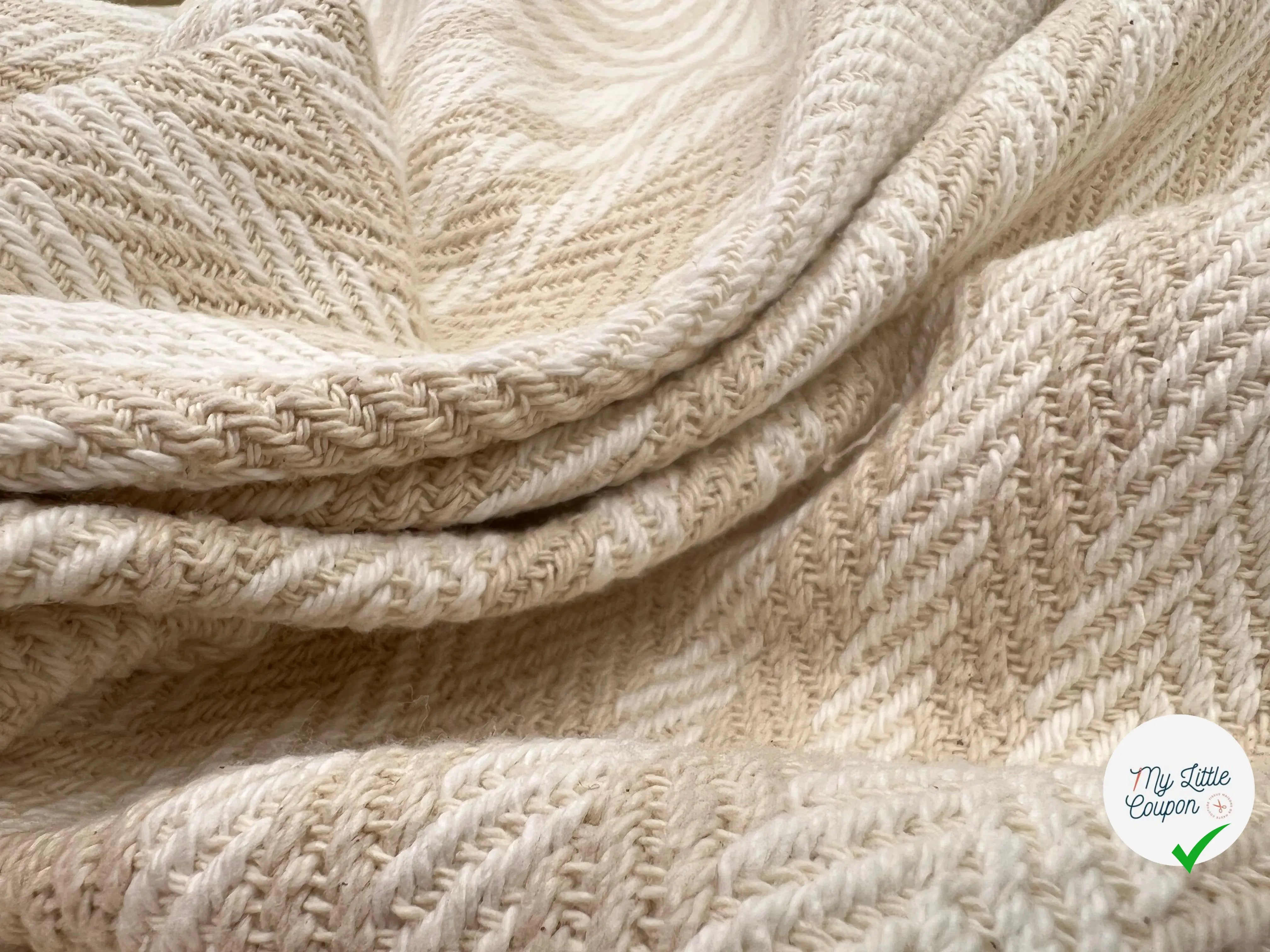 JACQUARD COTON CHEVRON CAPPUCCINO - coupon de tissu de 3 mètres - My Little Coupon - tissu - coudre