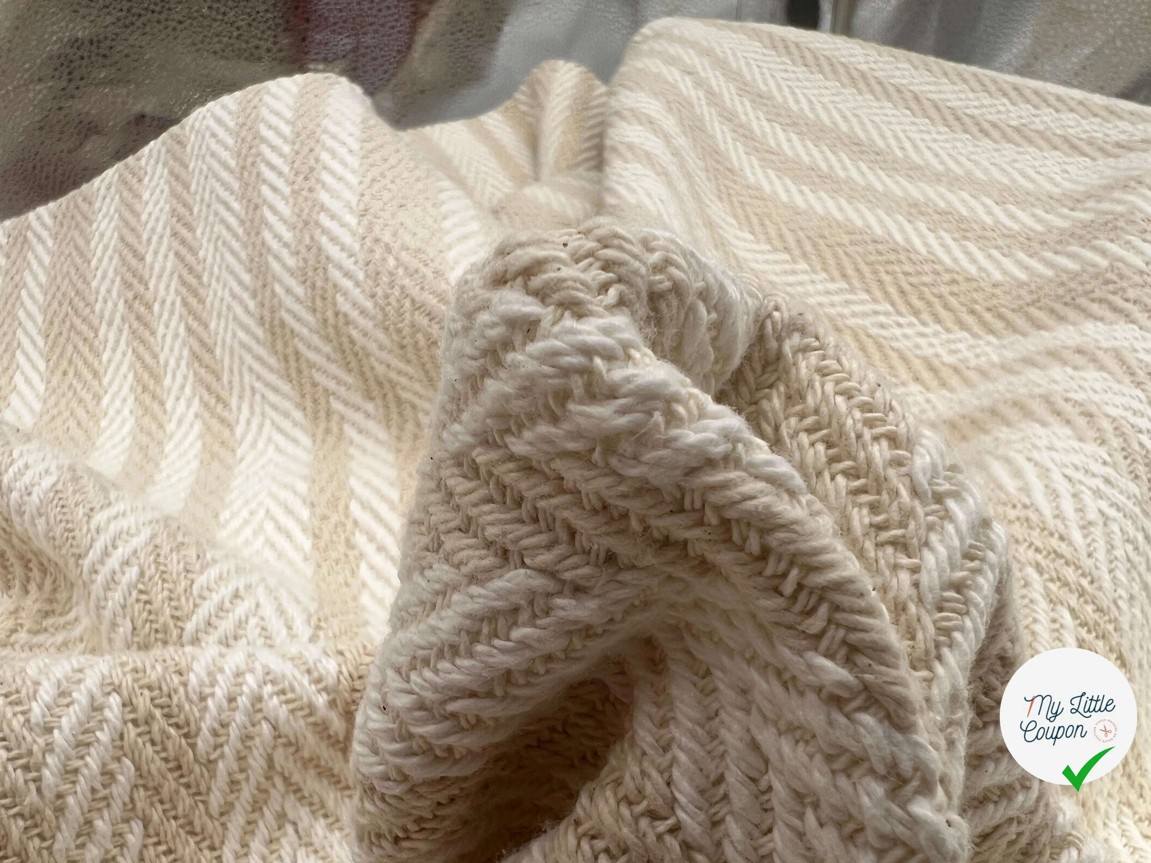 JACQUARD COTON CHEVRON CAPPUCCINO - coupon de tissu de 3 mètres - My Little Coupon - tissu - coudre