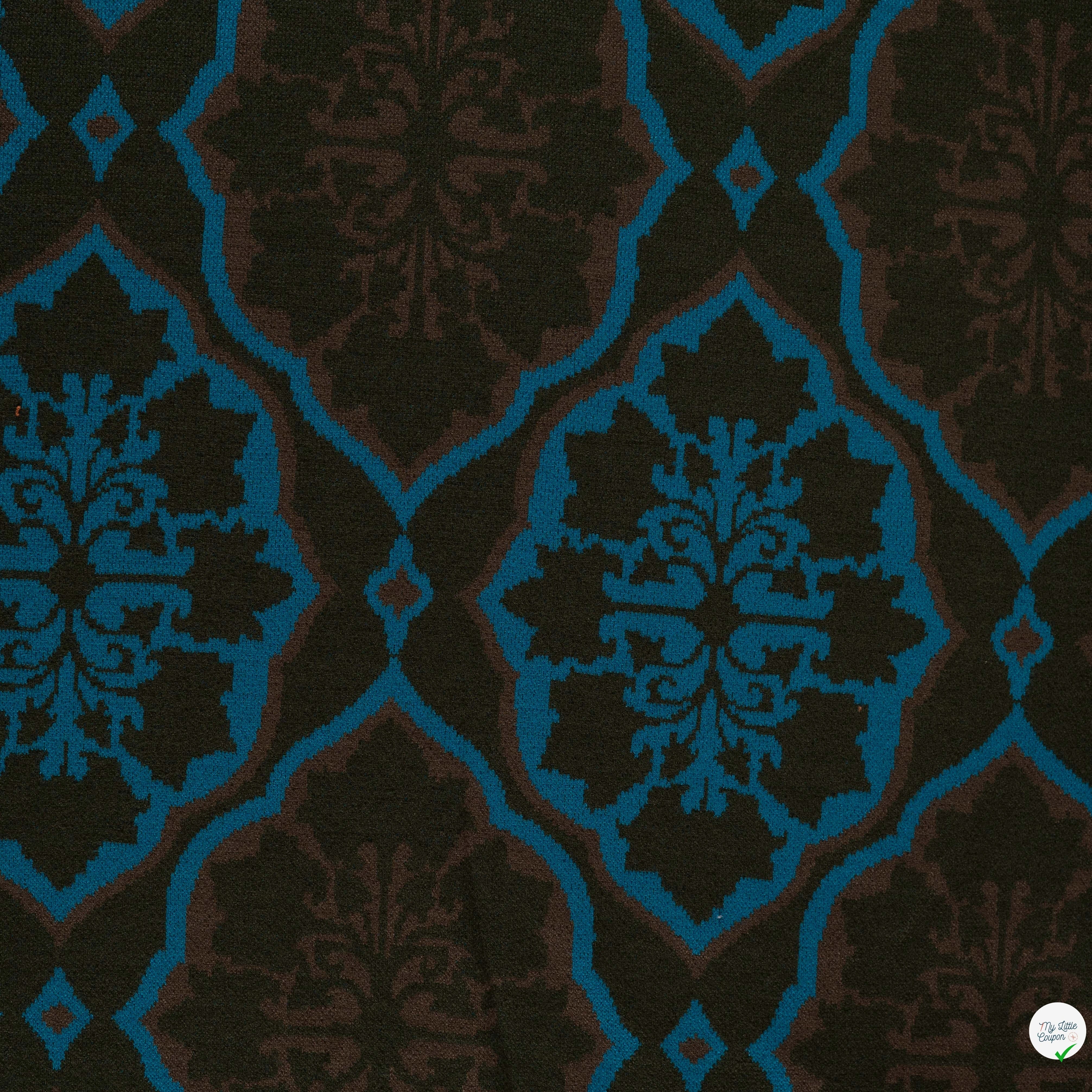 Jacquard ethnique vert armée - vue à plat