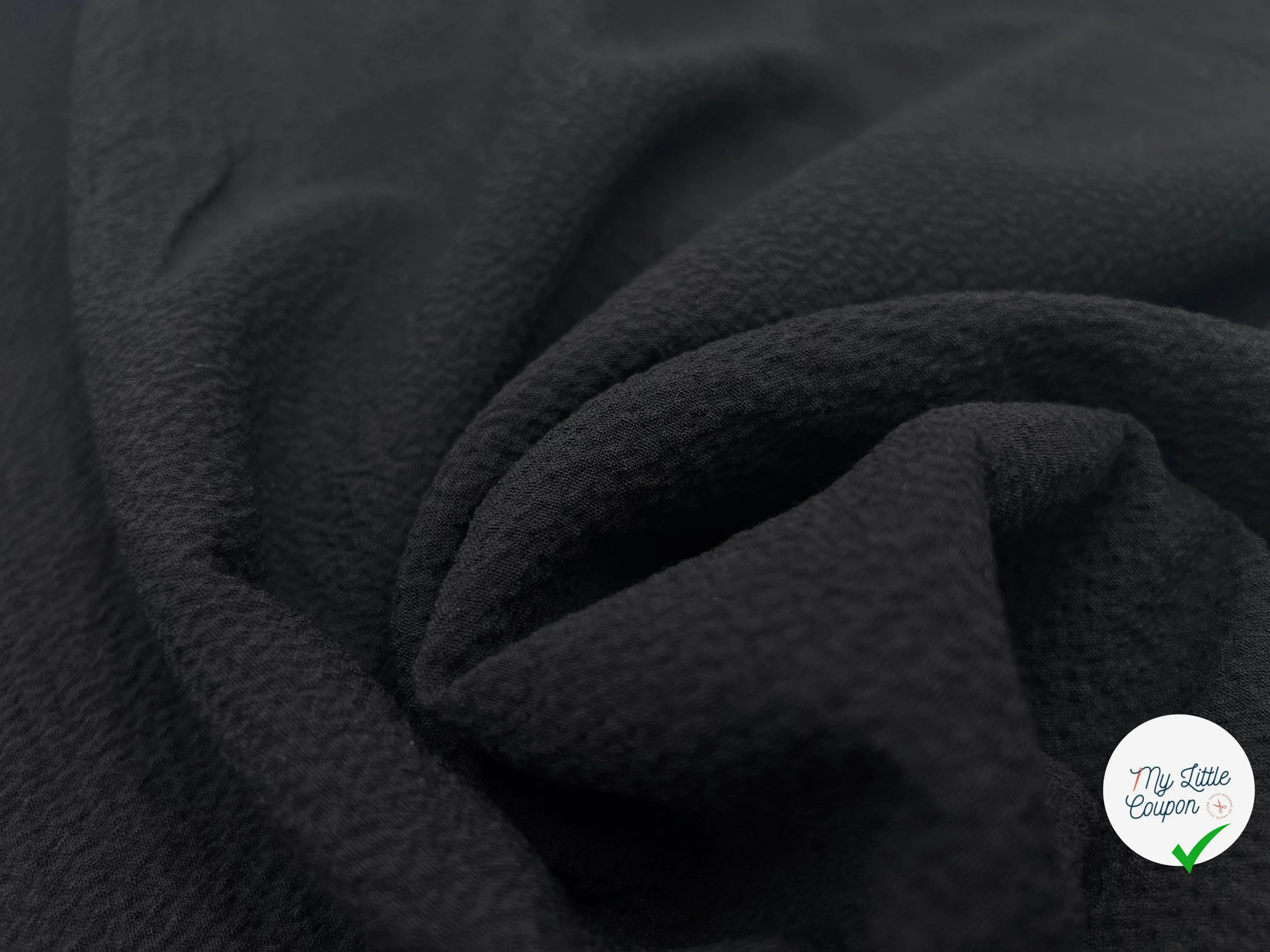 JACQUARD GRÊLÉ NOIR STRETCH - My Little Coupon - tissu - coudre