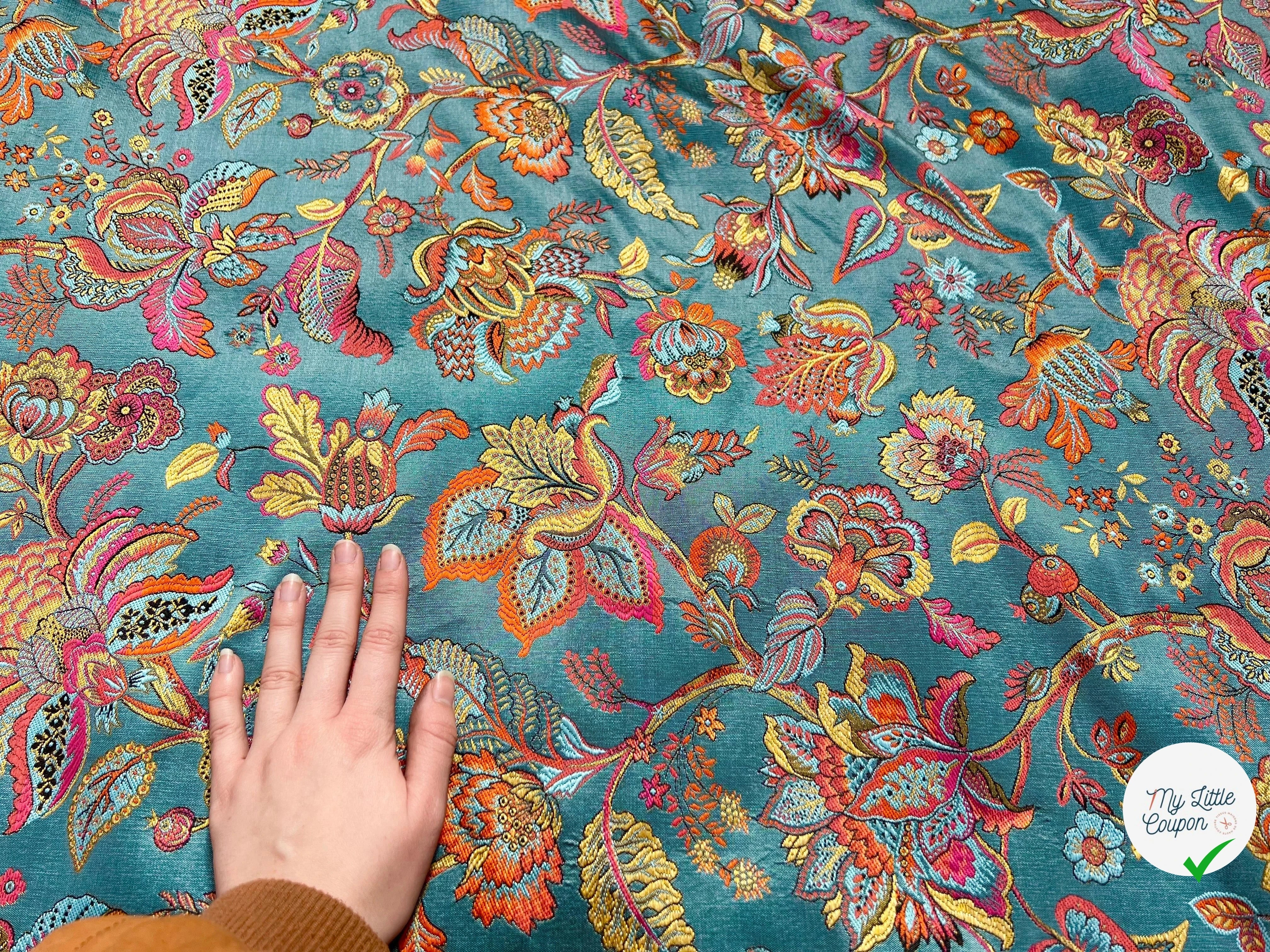 JACQUARD INAYA ALLOVER CIEL TISSE TEINT 140 CM MADE IN FRANCE - My Little Coupon