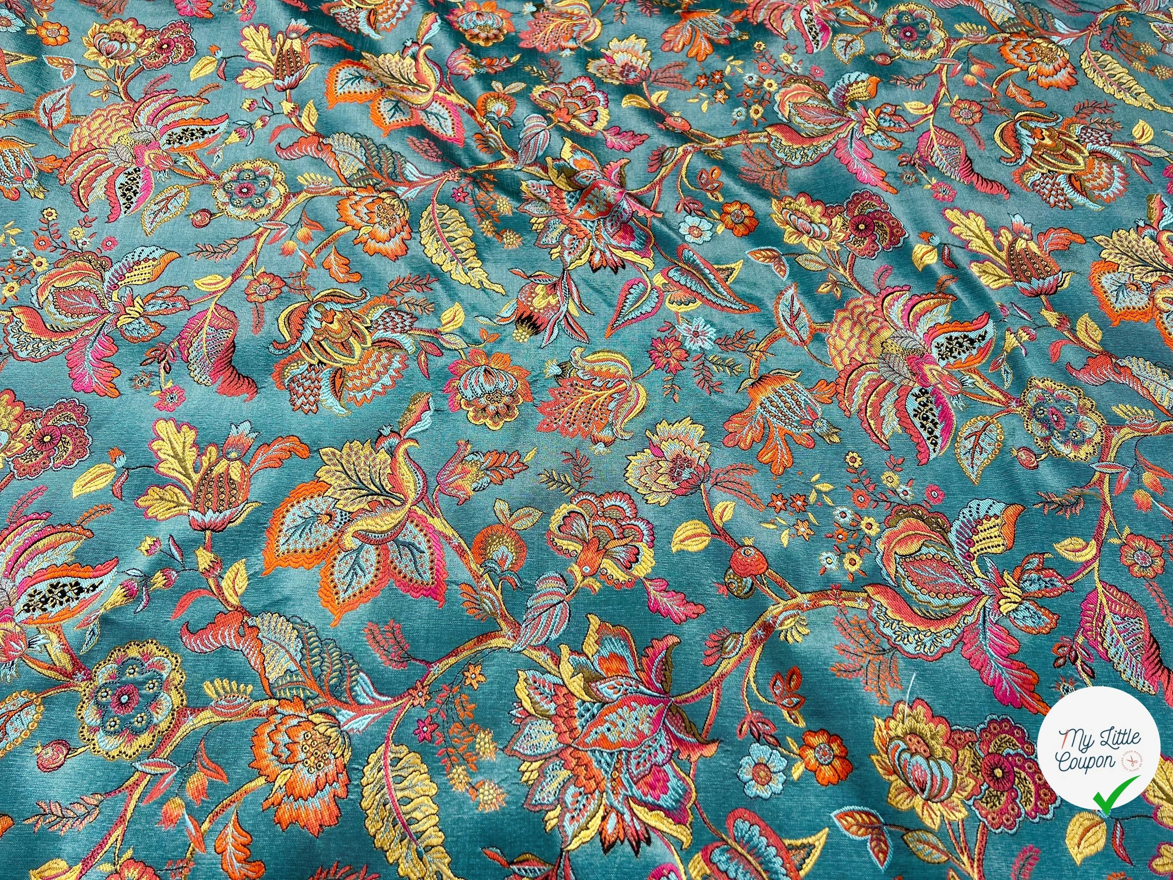 JACQUARD INAYA ALLOVER CIEL TISSE TEINT 140 CM MADE IN FRANCE - My Little Coupon