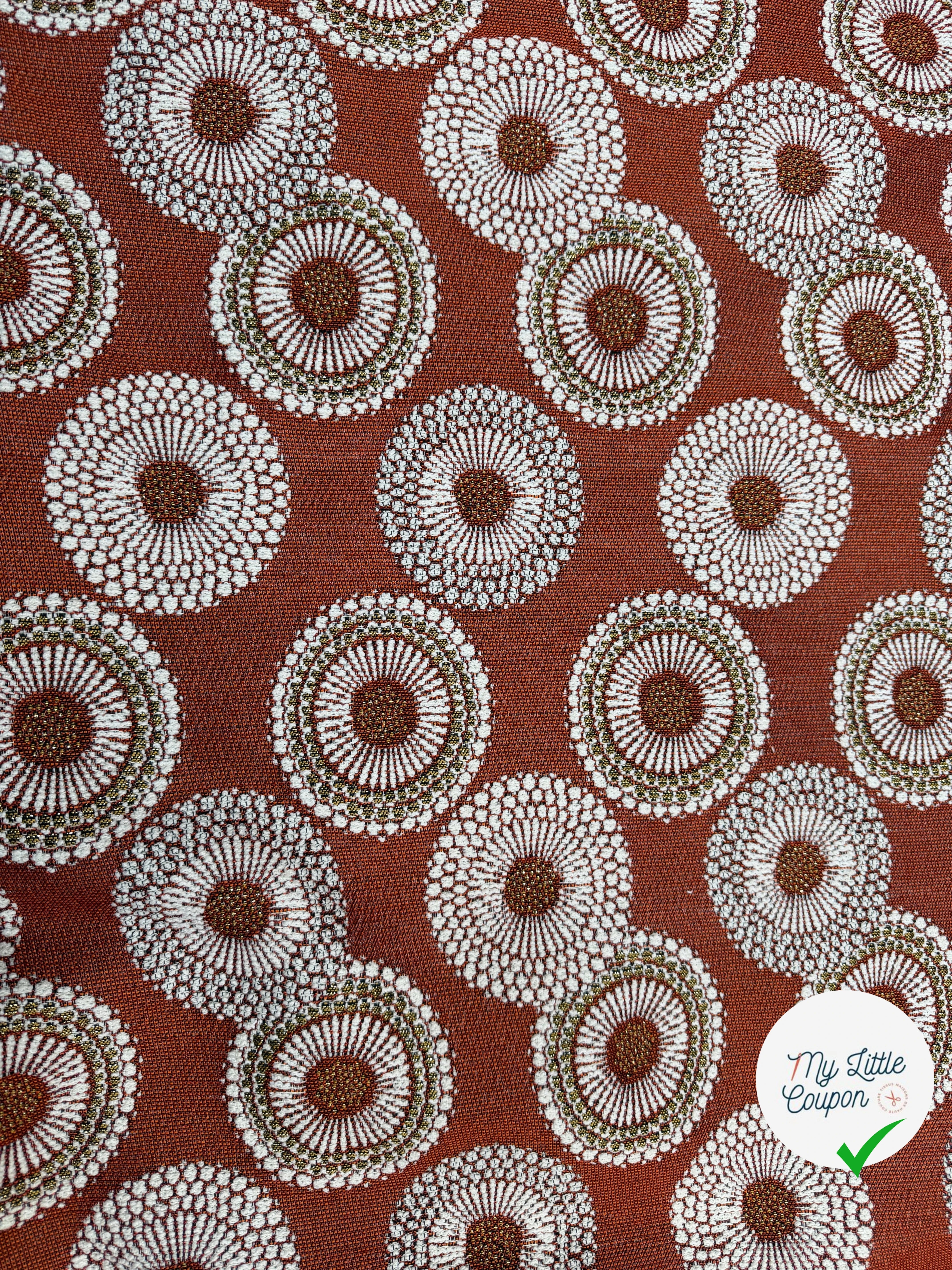 JACQUARD JOJOBA ALLOVER TERRACOTTA 140 CM MADE IN FRANCE 🇫🇷 - My Little Coupon