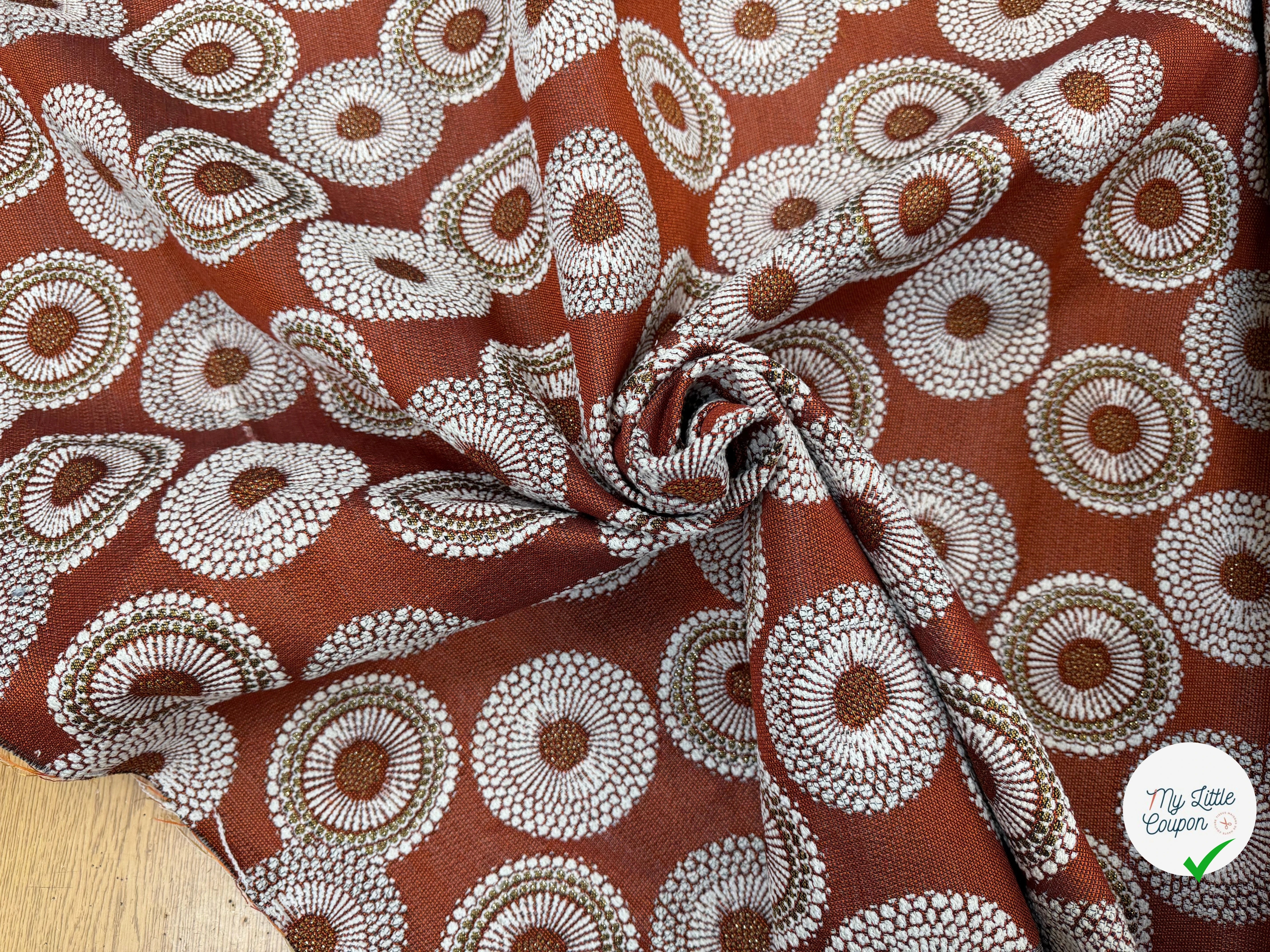 JACQUARD JOJOBA ALLOVER TERRACOTTA 140 CM MADE IN FRANCE 🇫🇷 - My Little Coupon