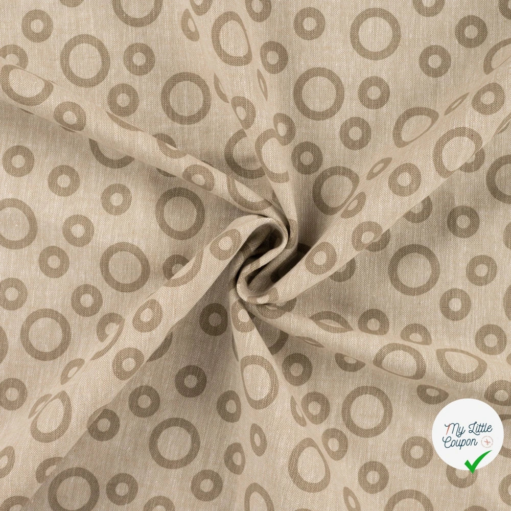 JACQUARD LIN COTON CERCLES SABLE — 55% LIN 45% COTON - My Little Coupon