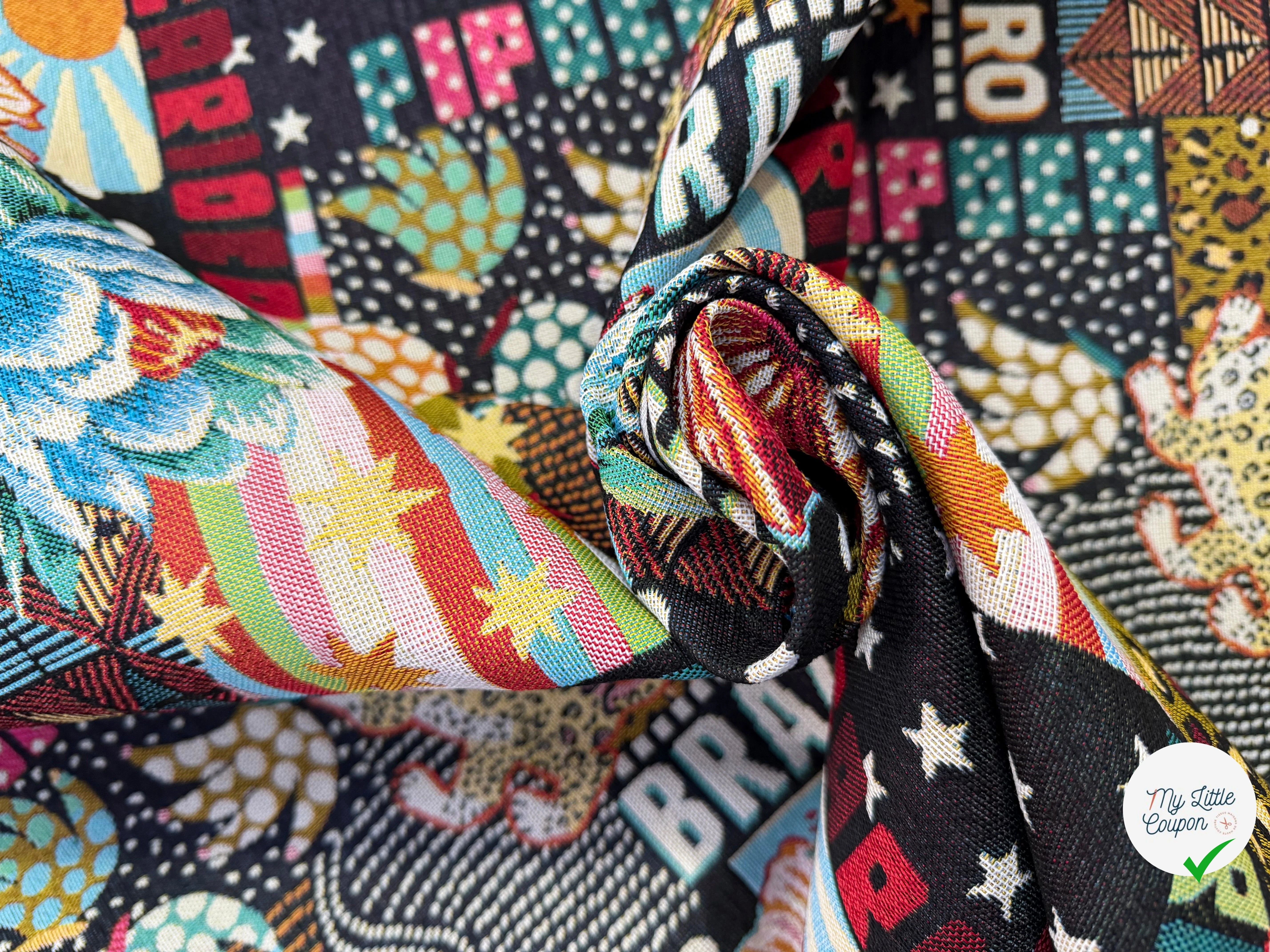 JACQUARD MADE IN FRANCE BOSSA NOVA ALLOVER NOIR MULTICOLOR - My Little Coupon