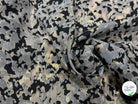 JACQUARD MÉTALLISÉ MOTIF CAMOUFLAGE ARMY NOIR ET OR - My Little Coupon