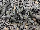 JACQUARD MÉTALLISÉ MOTIF CAMOUFLAGE ARMY NOIR ET OR - My Little Coupon