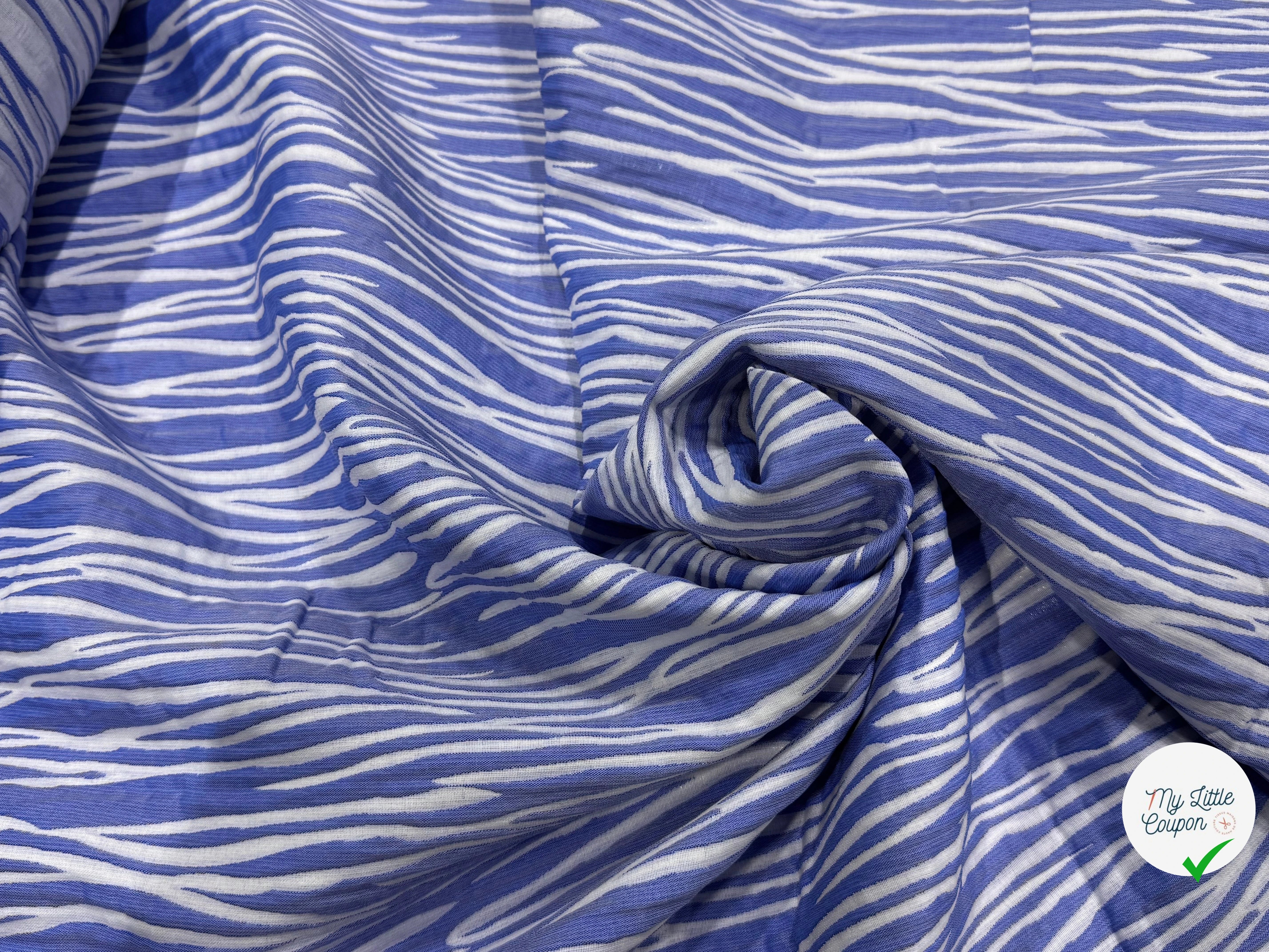 JACQUARD MOTIF ZÈBRE BLEU - My Little Coupon