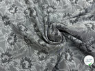 JACQUARD MOTIFS FLORAUX FOND GRIS - My Little Coupon