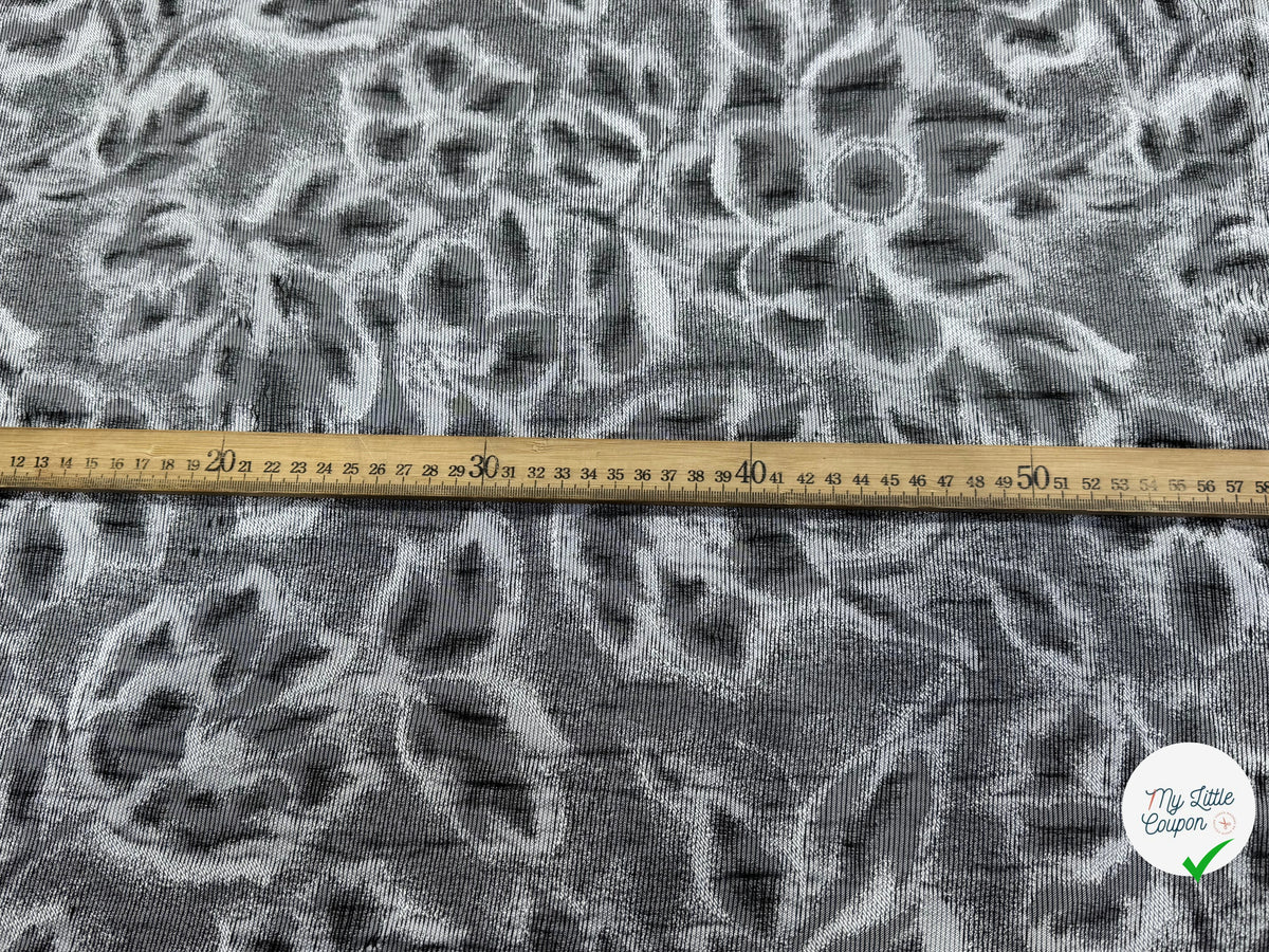 JACQUARD MOTIFS FLORAUX GRIS ET NOIR - My Little Coupon