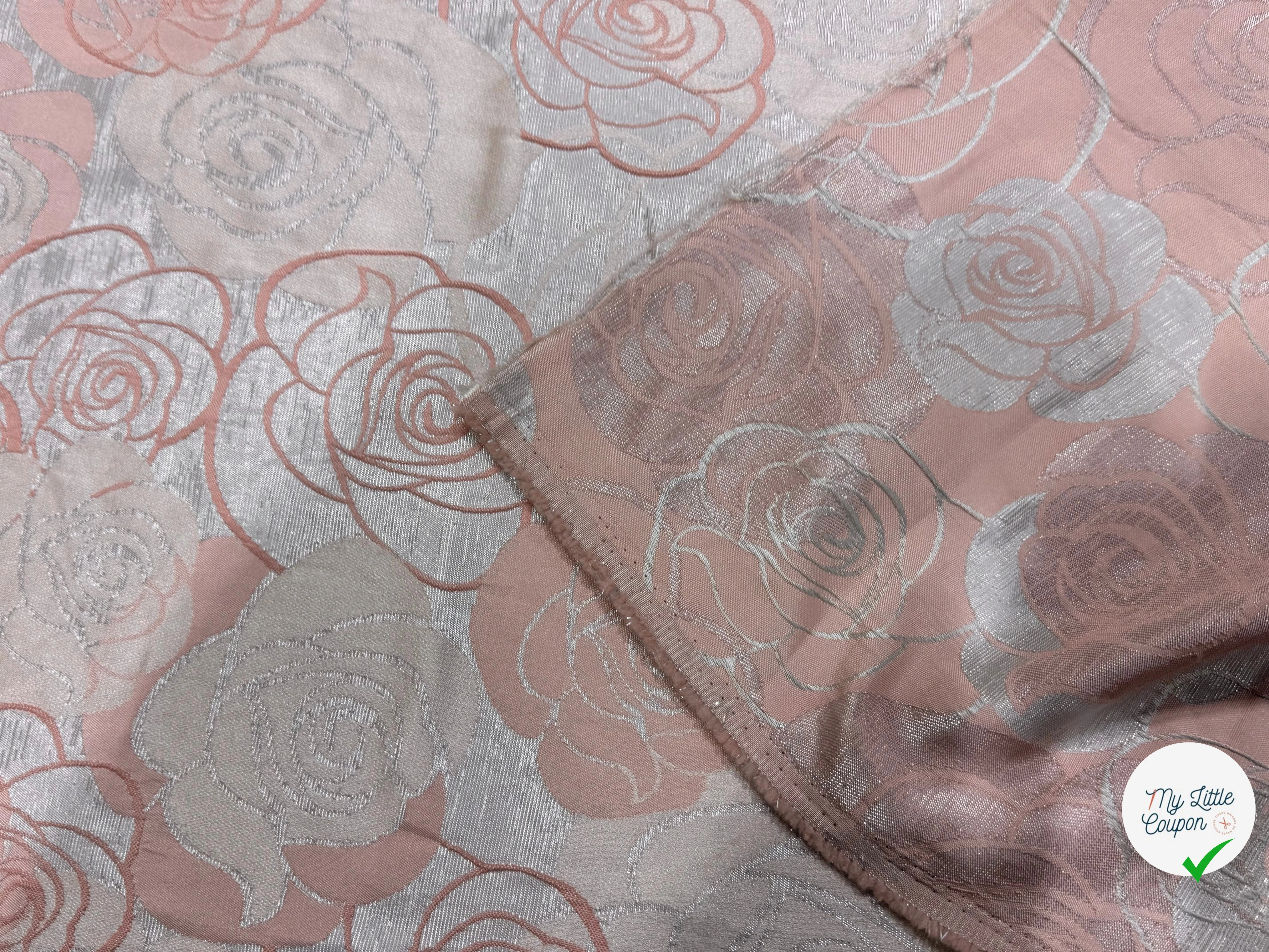 JACQUARD MOTIFS FLORAUX ROSE - My Little Coupon