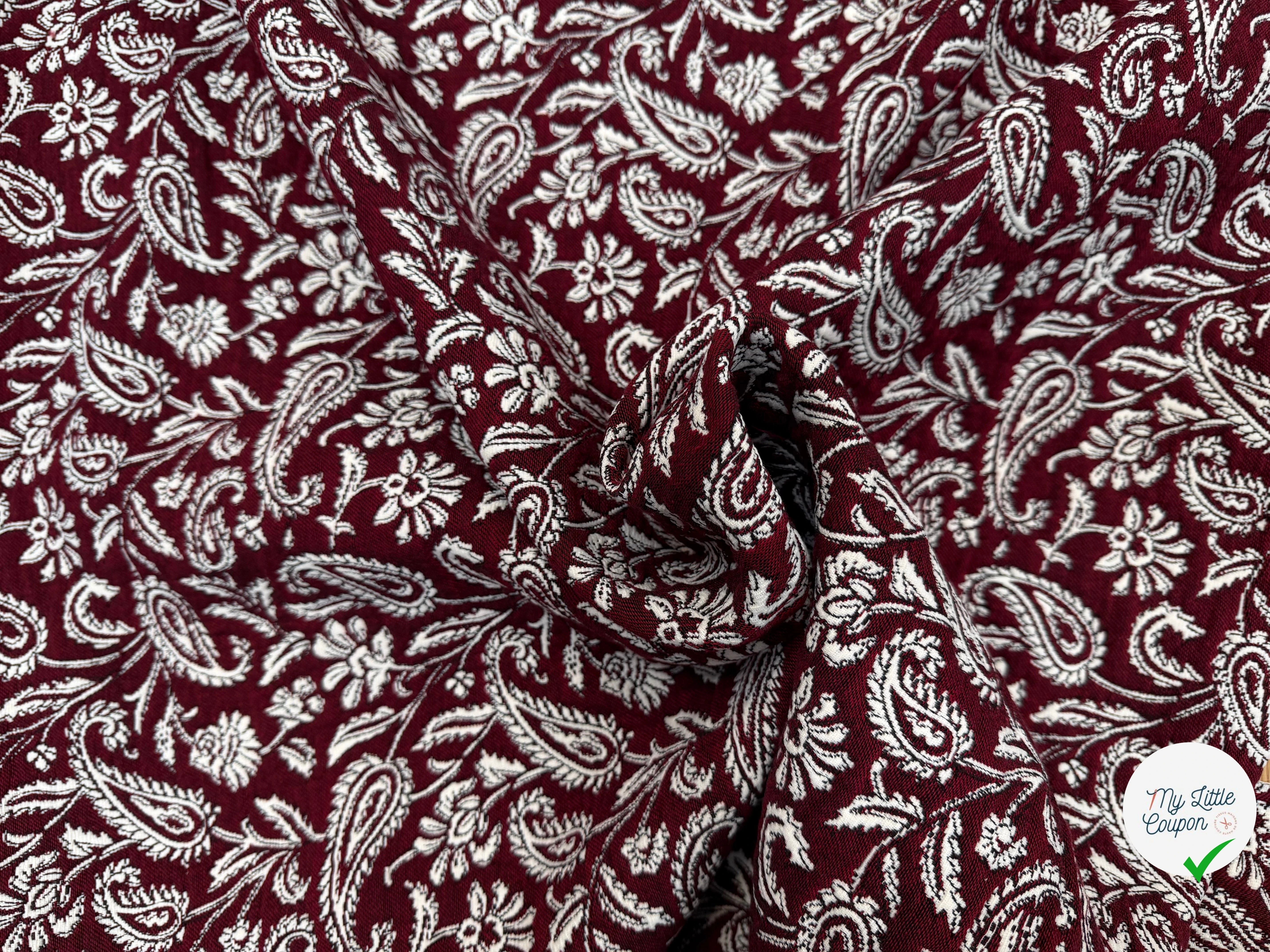 JACQUARD MUMBAI ALLOVER BORDEAUX 140 CM - My Little Coupon