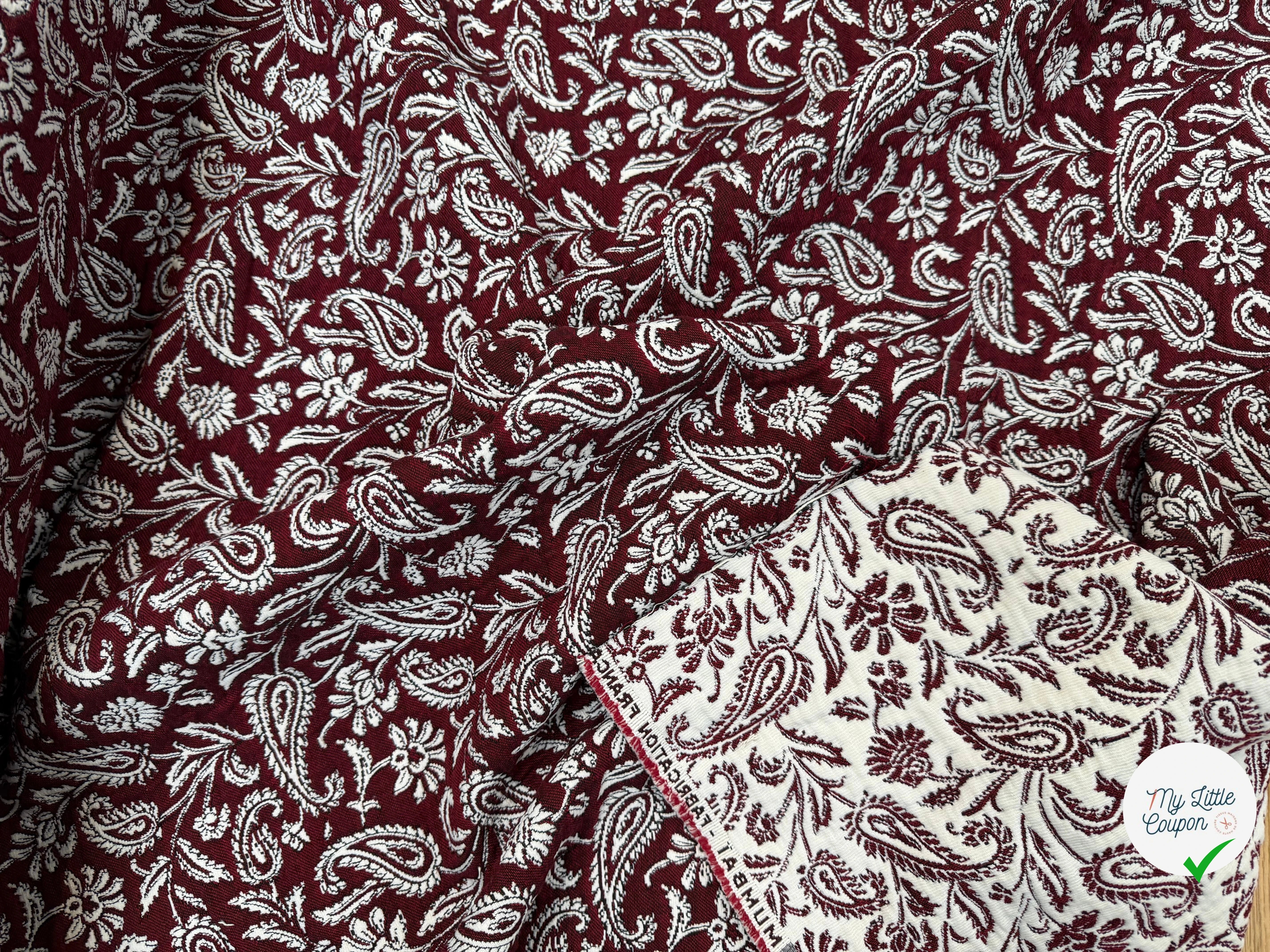 JACQUARD MUMBAI ALLOVER BORDEAUX 140 CM - My Little Coupon