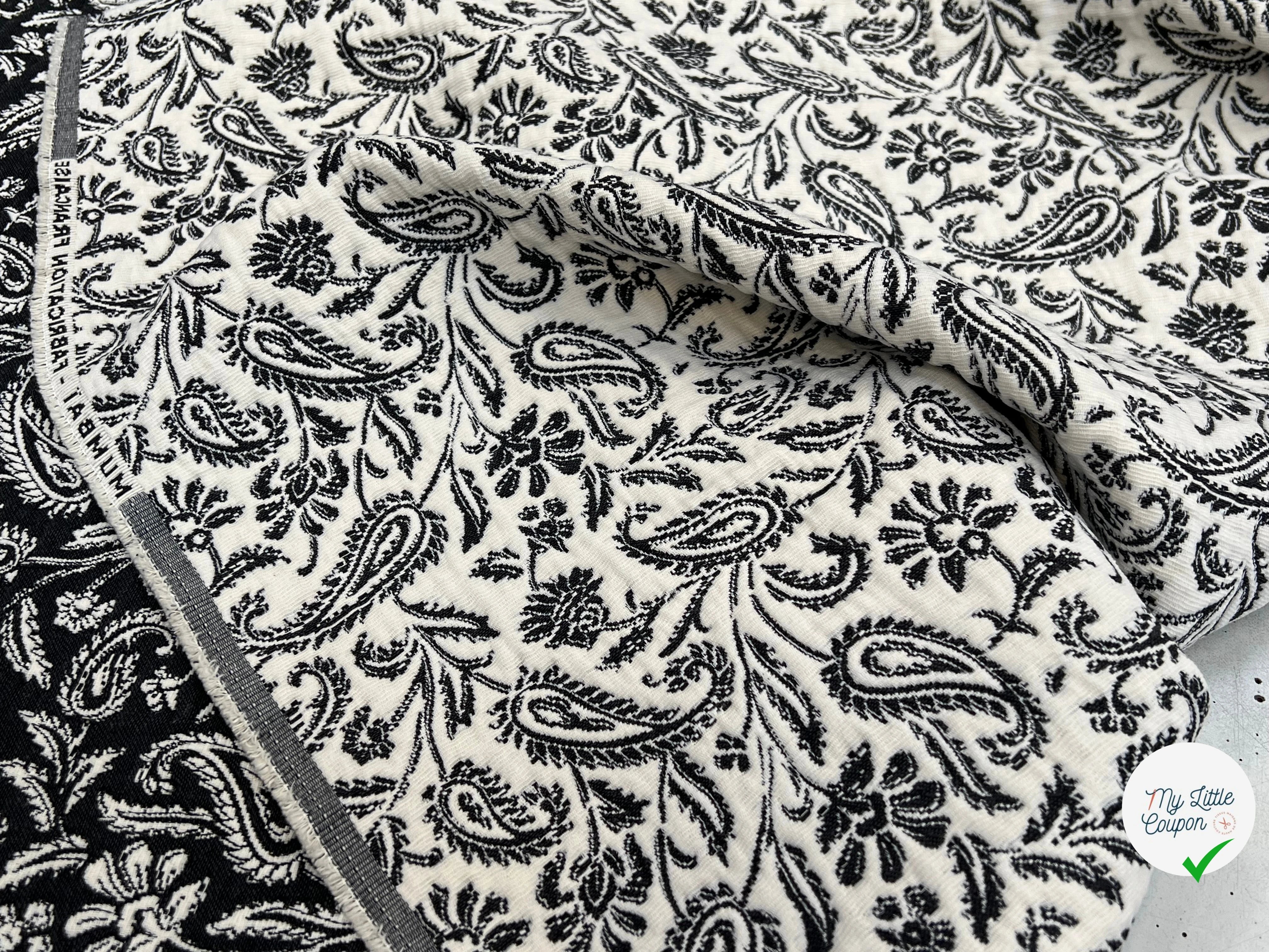 JACQUARD MUMBAI ALLOVER NOIR 140 CM - My Little Coupon