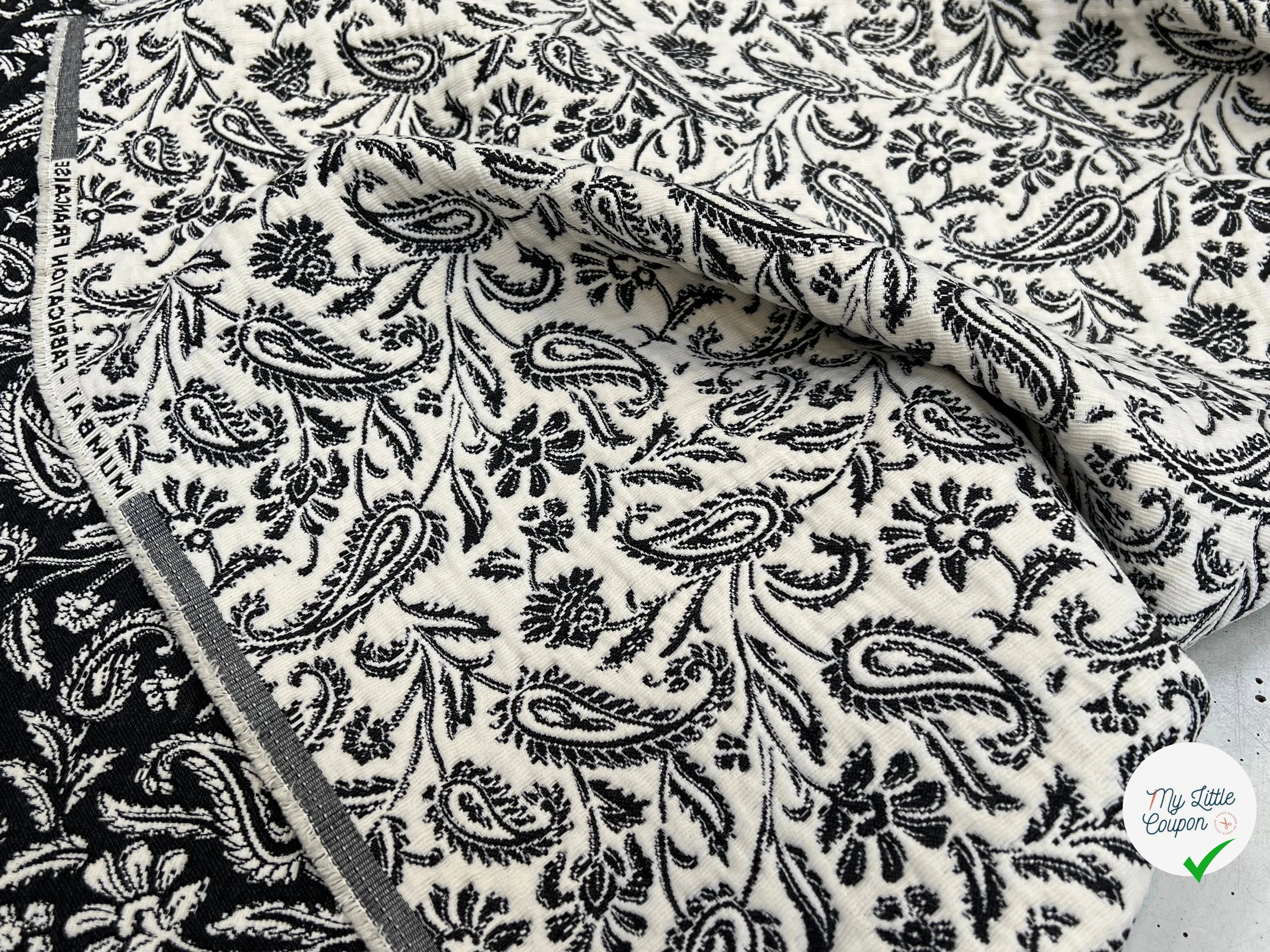 JACQUARD MUMBAI ALLOVER NOIR 140 CM - My Little Coupon