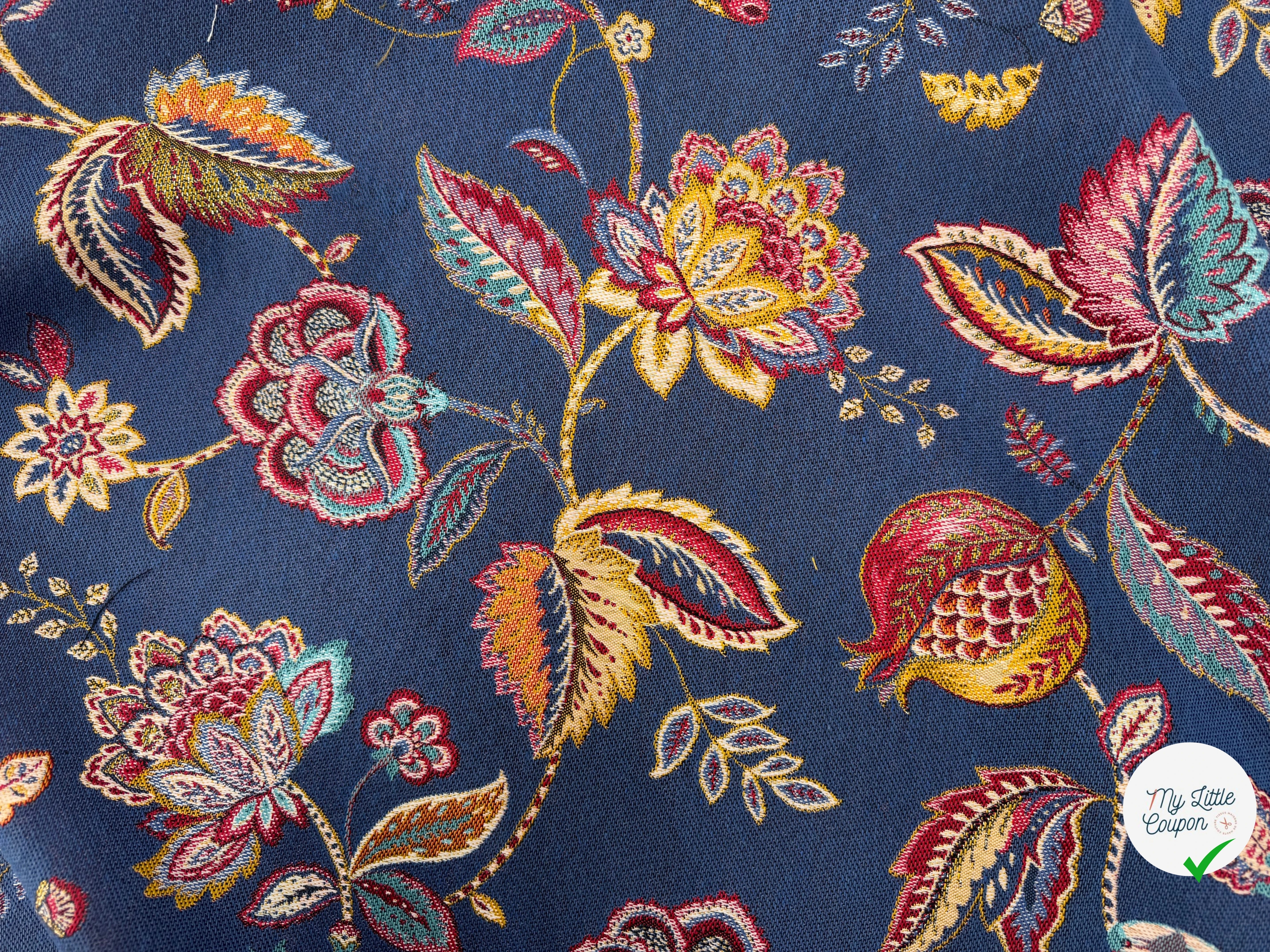 JACQUARD PALAMPORE ALLOVER BLEU 140 CM - My Little Coupon