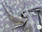 JACQUARD POLYVISCOSE CLOQUÉ MOTIFS GÉOMÉTRIQUES BLANC CASSÉ ET LAVANDE - My Little Coupon