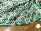 JACQUARD PREMIUM MOTIFS FLORAUX VERT FOND ÉCRU - My Little Coupon