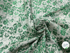 JACQUARD PREMIUM MOTIFS FLORAUX VERT FOND ÉCRU - My Little Coupon
