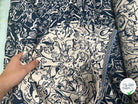 JACQUARD REVERSIBLE FACE BLEU FACE CREME LIONNE - My Little Coupon