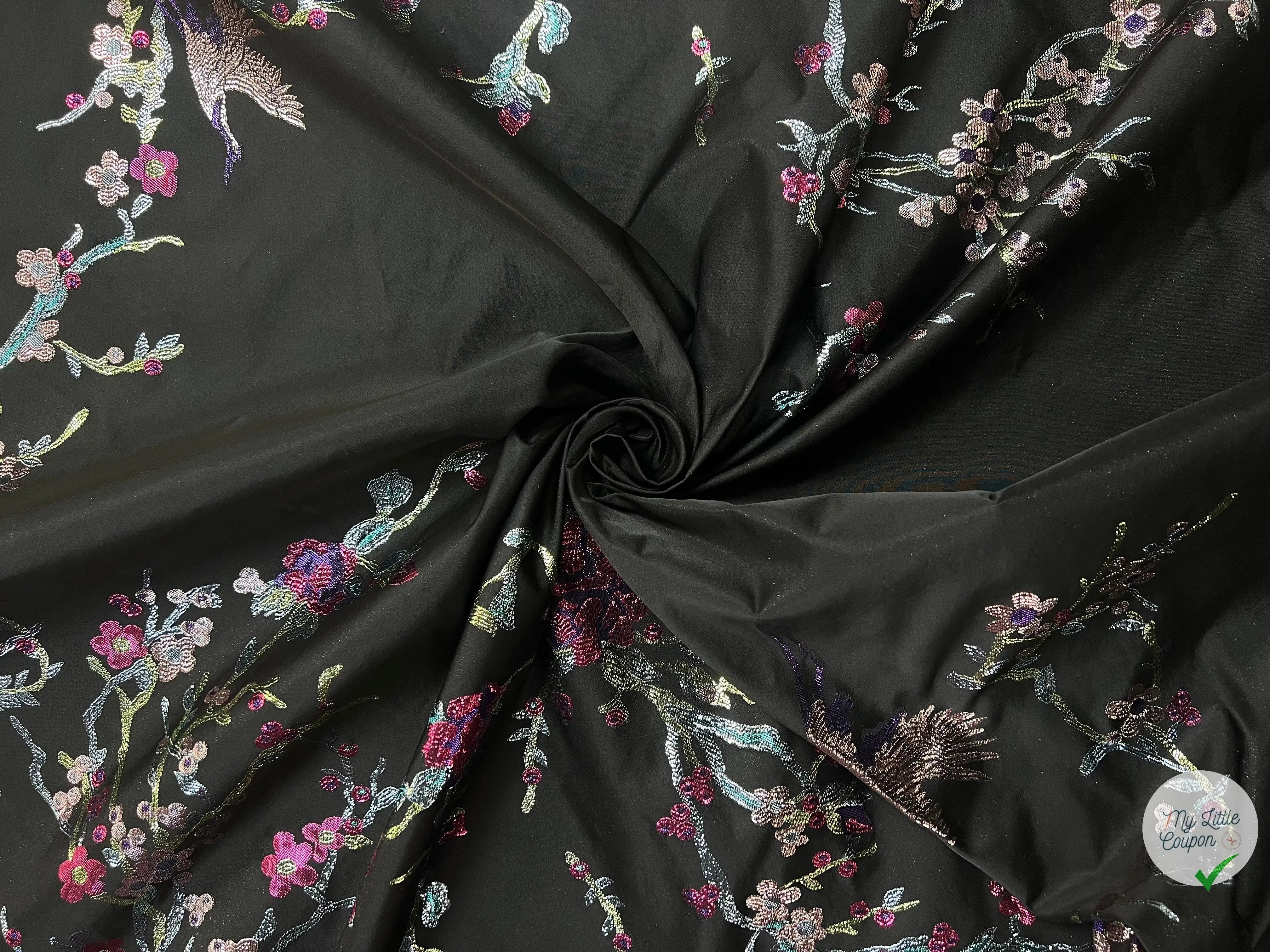 JACQUARD REVERSIBLE FIL COUPÉ METAL KIMONO JAPONAIS - My Little Coupon - tissu - coudre