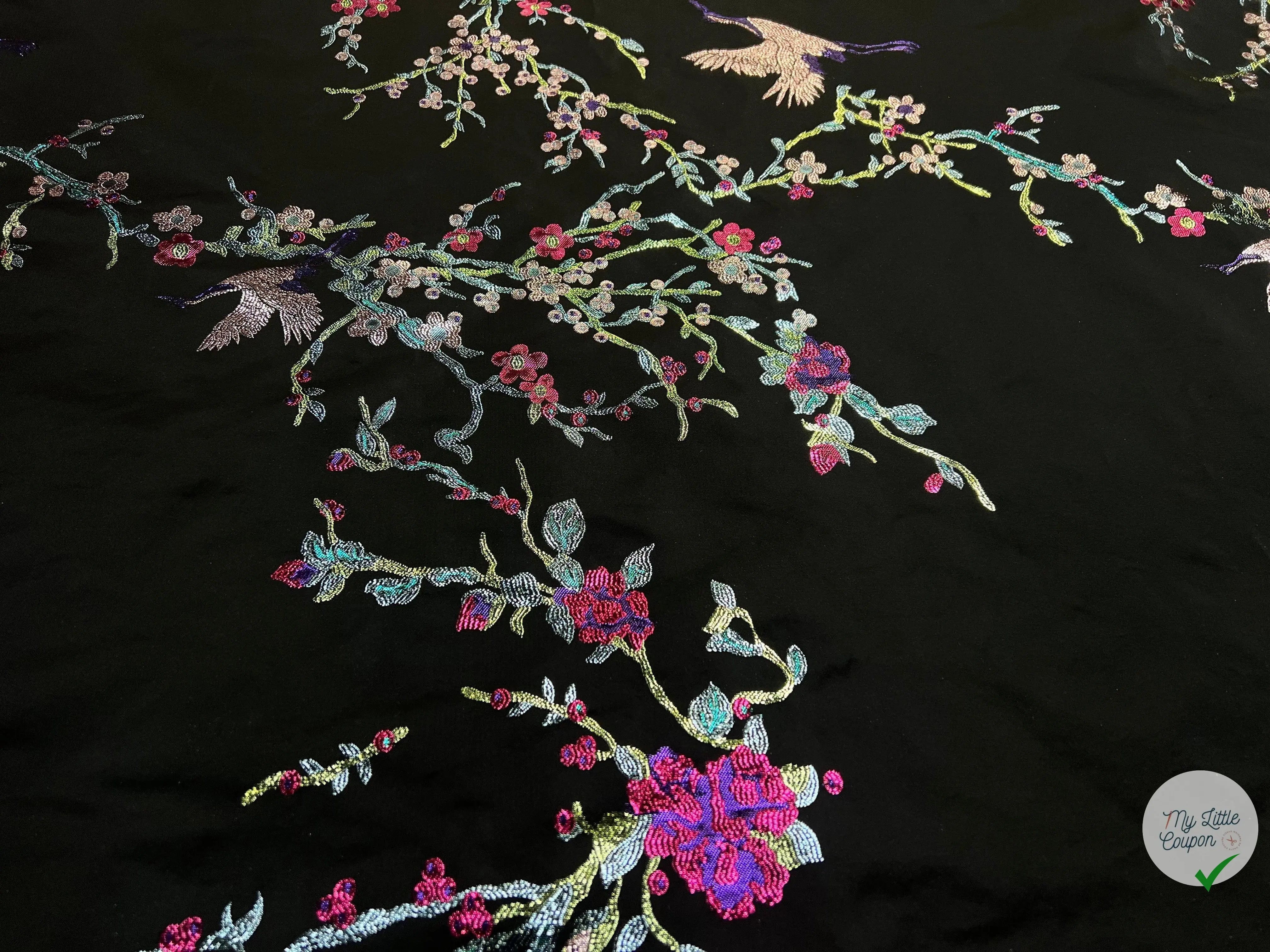 JACQUARD REVERSIBLE FIL COUPÉ METAL KIMONO JAPONAIS - My Little Coupon - tissu - coudre