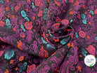 JACQUARD REVERSIBLE RAYURES ORANGE ET BLEU ET FLEURS - My Little Coupon