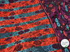 JACQUARD REVERSIBLE RAYURES ORANGE ET BLEU ET FLEURS - My Little Coupon