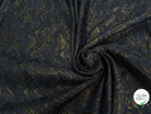 JACQUARD SATINÉ MÉTALLISÉ ZIGZAG SERPENTIN OR ET MARINE ULTRA BEAU - My Little Coupon