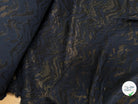 JACQUARD SATINÉ MÉTALLISÉ ZIGZAG SERPENTIN OR ET MARINE ULTRA BEAU - My Little Coupon