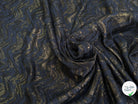 JACQUARD SATINÉ MÉTALLISÉ ZIGZAG SERPENTIN OR ET MARINE ULTRA BEAU - My Little Coupon