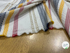 JACQUARD SERGÉ LÉGÈREMENT STRETCH MOTIF GÉOMÉTRIQUE GROSSES RAYURES MULTICOLORE - My Little Coupon