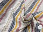 JACQUARD SERGÉ LÉGÈREMENT STRETCH MOTIF GÉOMÉTRIQUE GROSSES RAYURES MULTICOLORE - My Little Coupon
