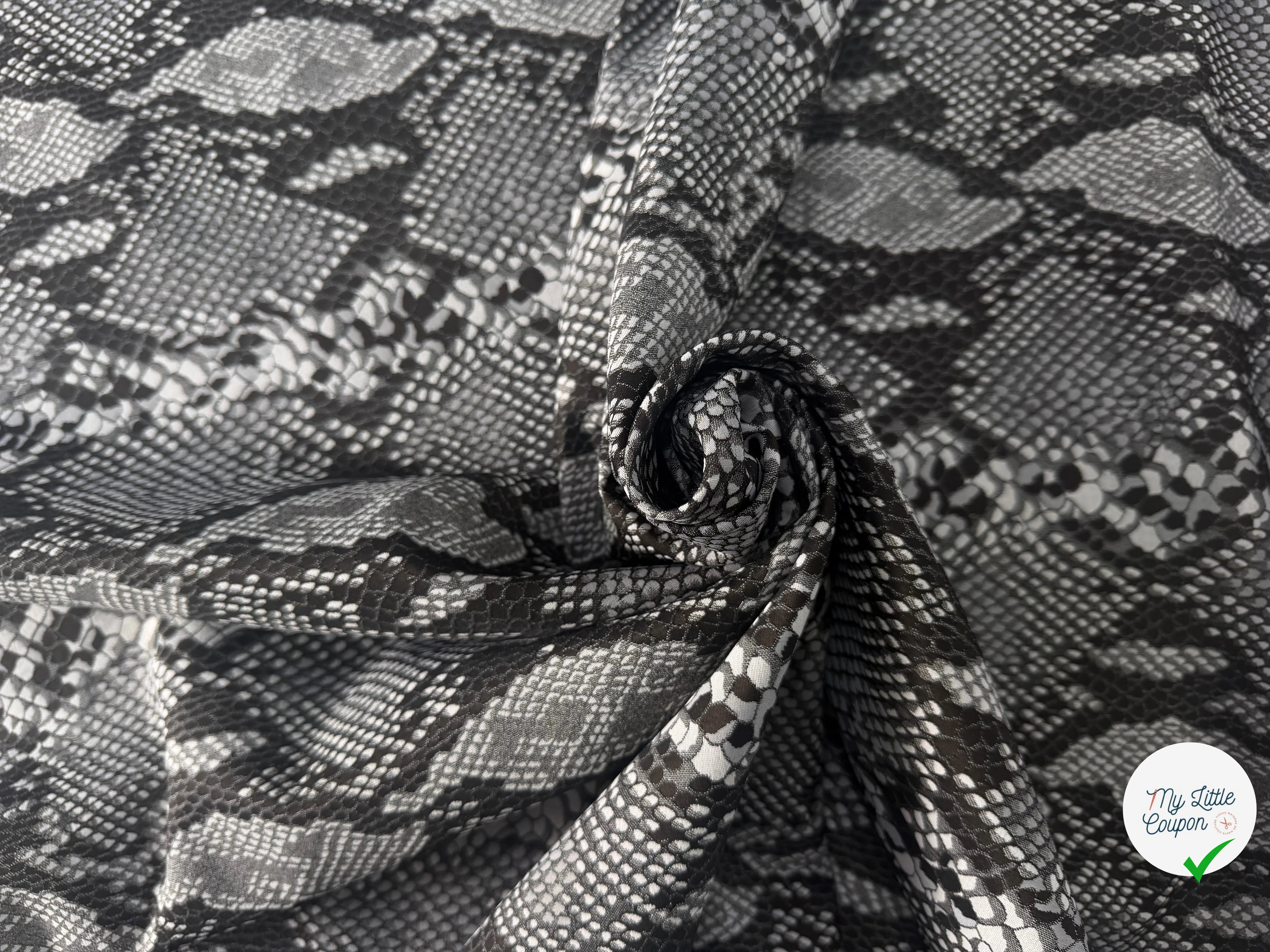 JACQUARD SERPENT GRIS ARGENT 19% COTON - My Little Coupon