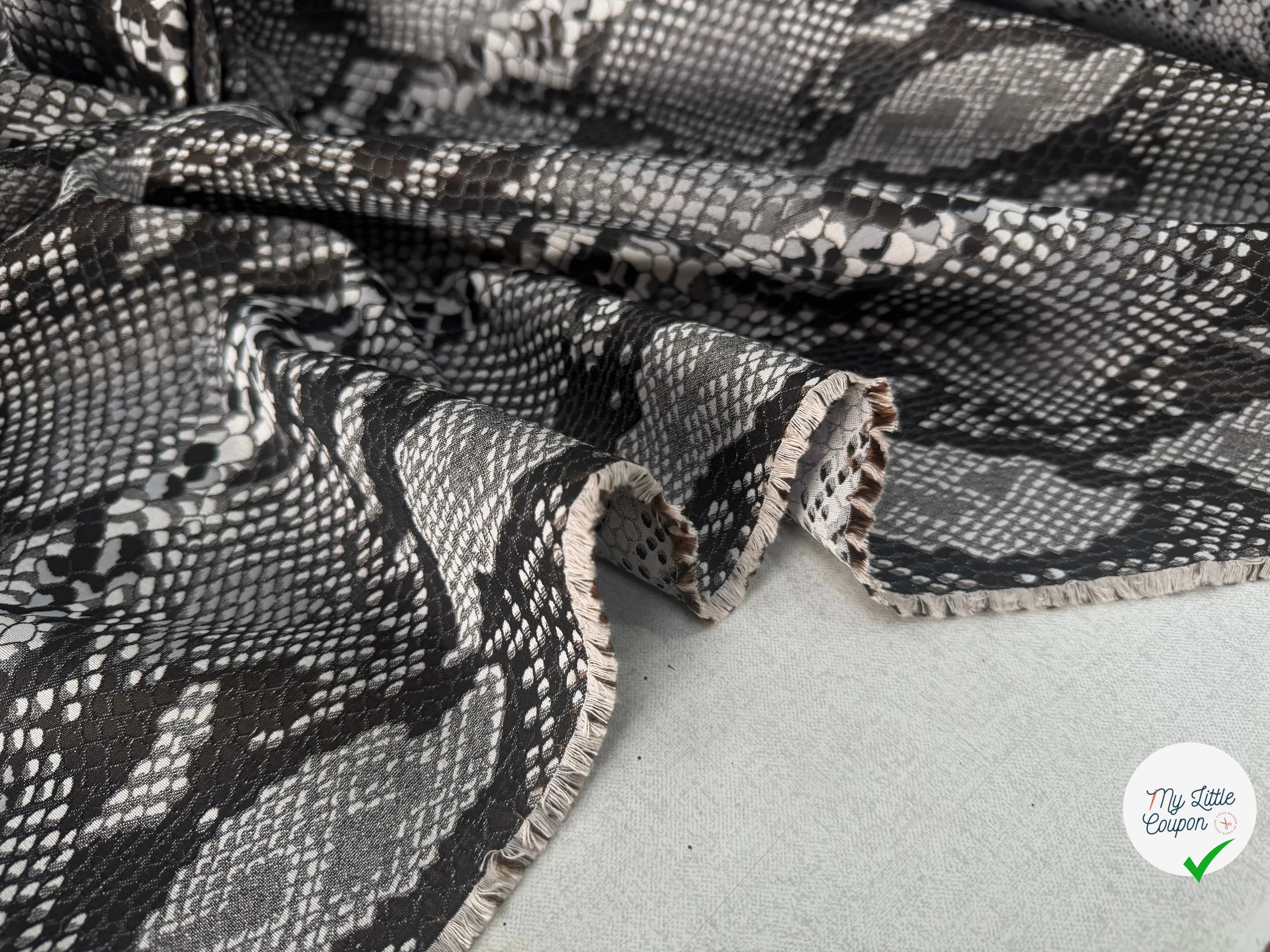 JACQUARD SERPENT GRIS ARGENT 19% COTON - My Little Coupon